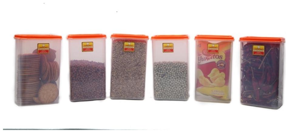 

Laplast 1750 ml Orange Plastic Container Set - Set of 6