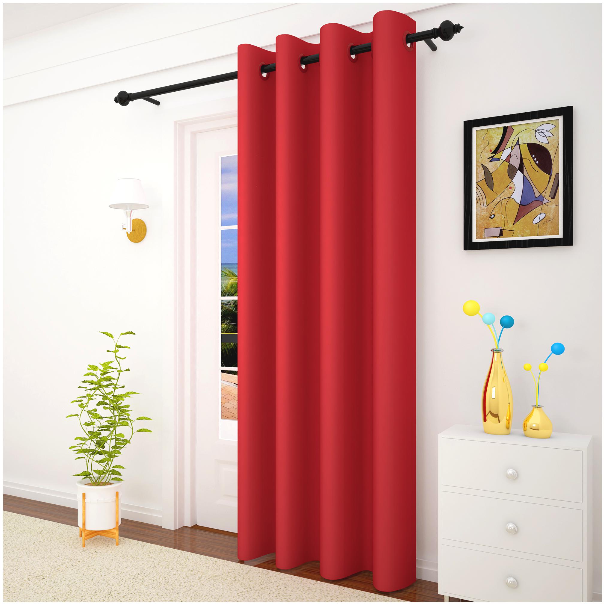 

Story Home 1 pc Faux Silk Blackout Door Curtain-7 ft