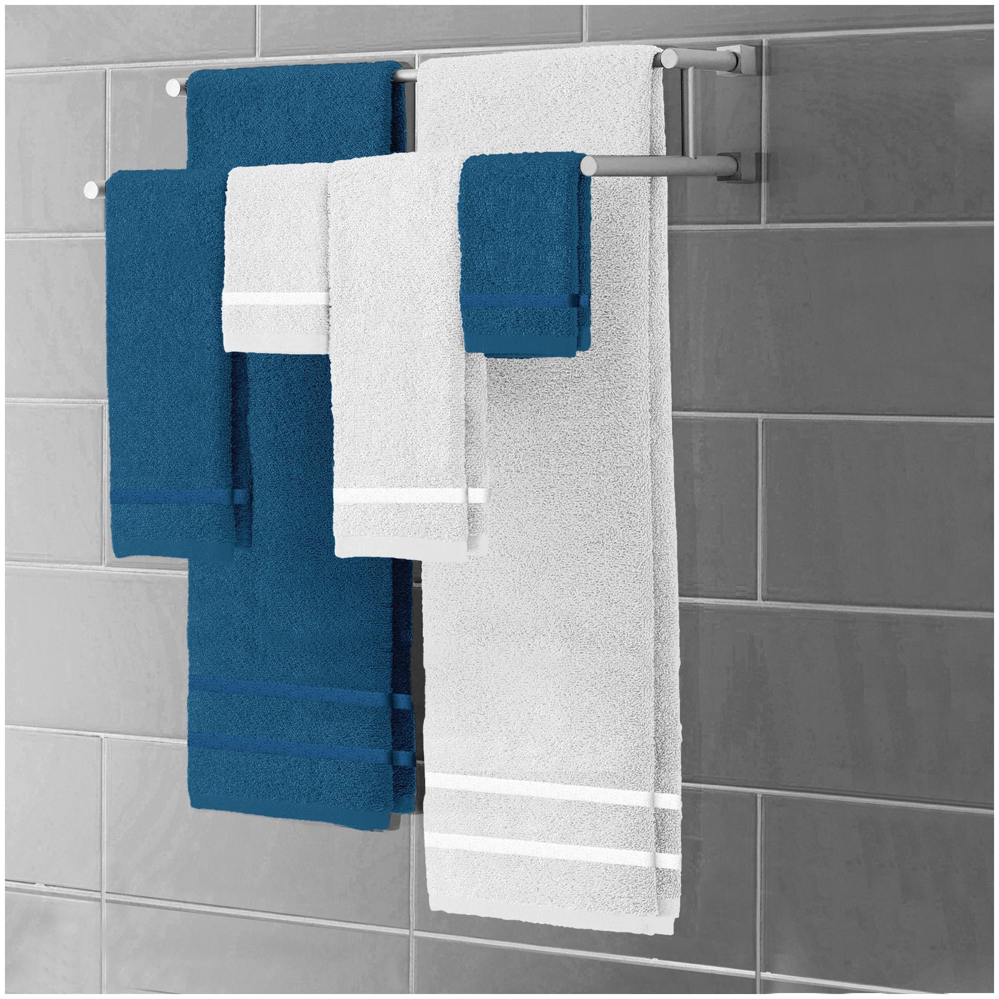 

Story Home 450 GSM Cotton Bath towel ( 6 pieces Blue White )