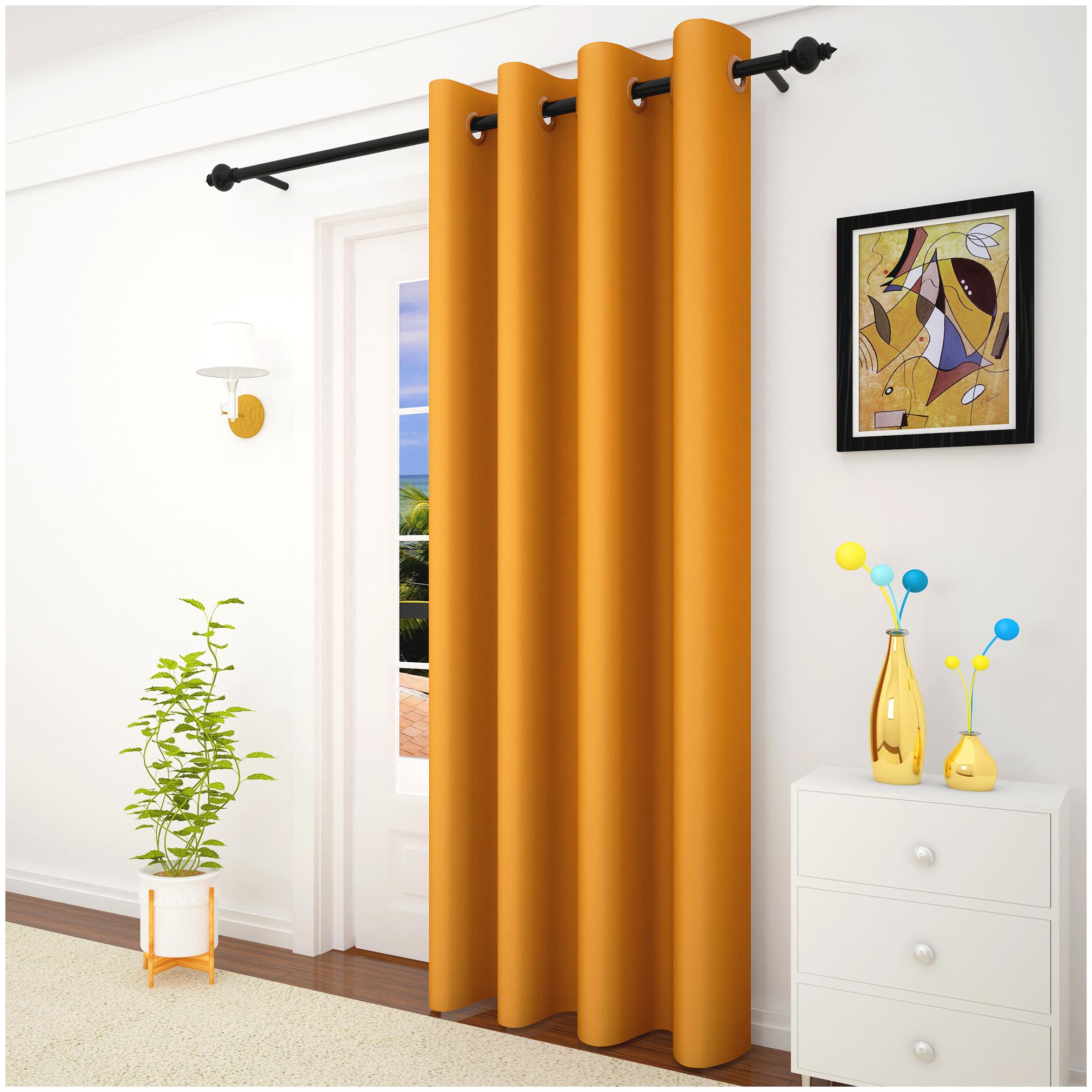 

Story Home 1 pc Faux Silk Blackout Door Curtain-7 ft