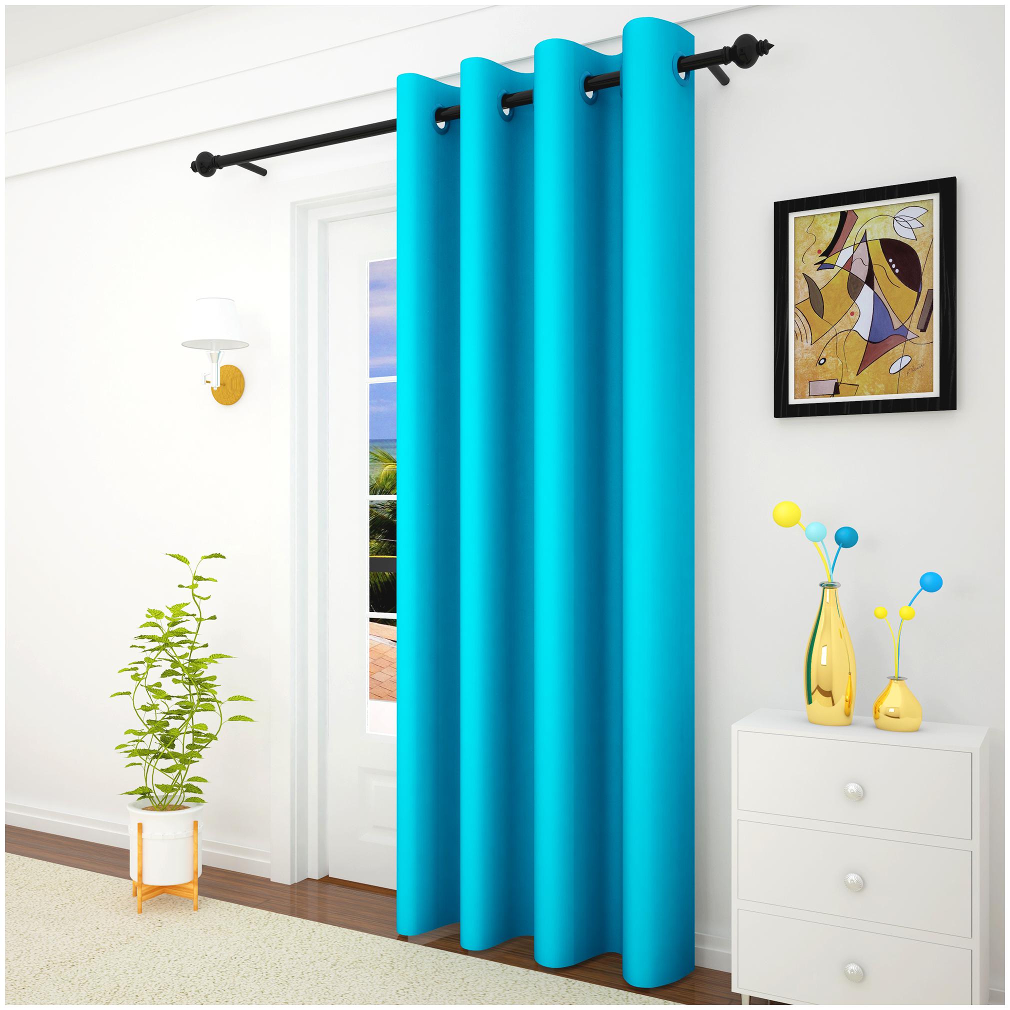 

Story Home 1 pc Faux Silk Blackout Door Curtain-7 ft