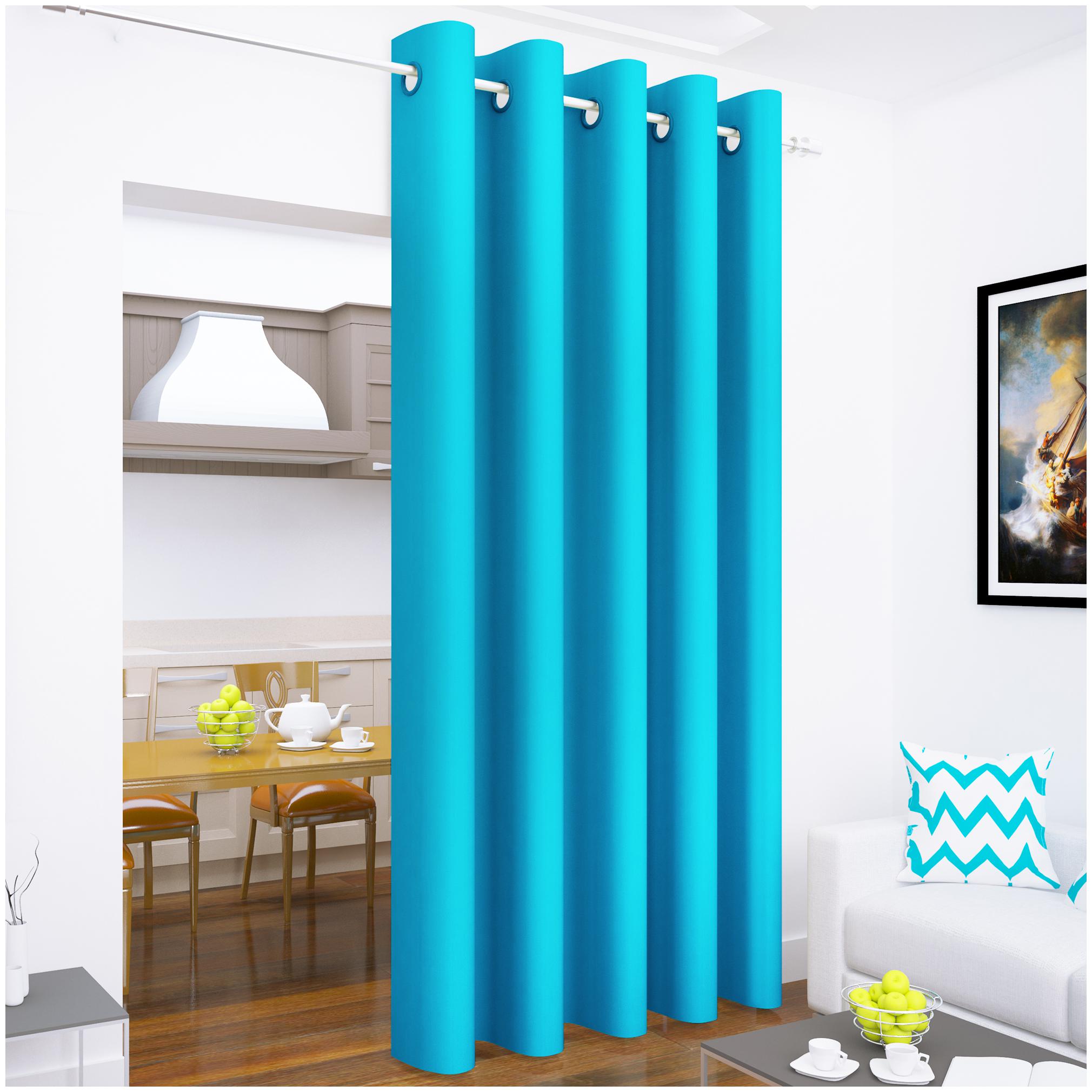 

Story Home 1 pc Faux Silk Blackout Long Door Curtain-9 ft