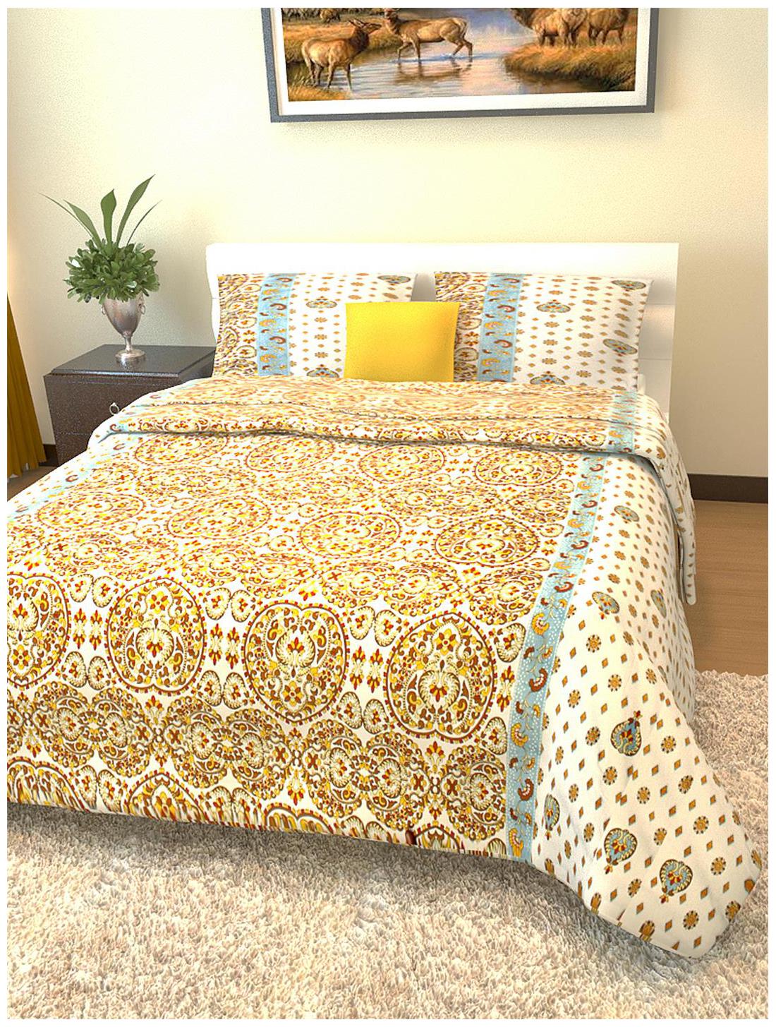 

Story Home Cotton Floral Double Size Bedsheet 152 TC ( 1 Bedsheet With 2 Pillow Covers White )