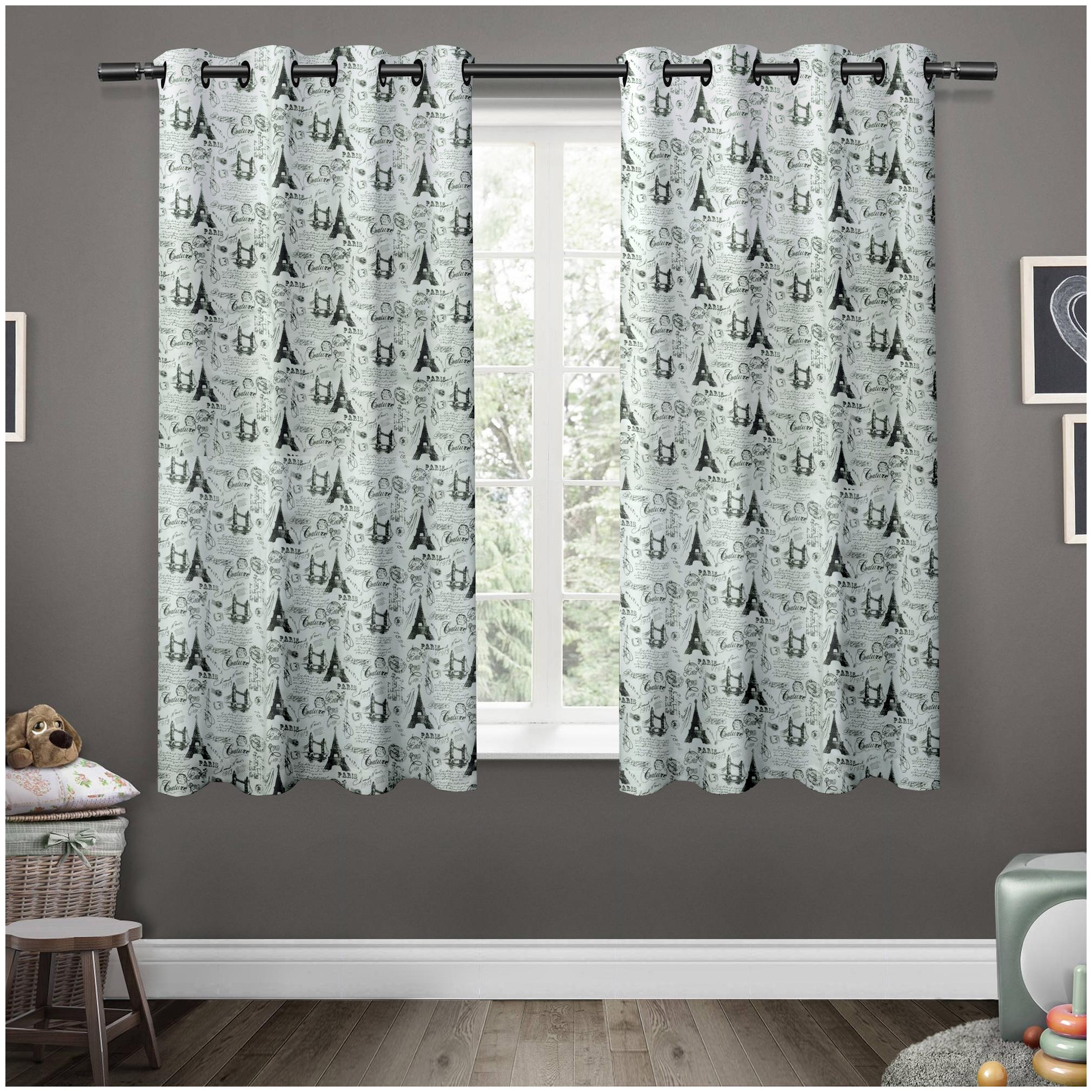 

Story Home Satin Window Semi Transparent White Regular Curtain ( Eyelet Closure Abstract )