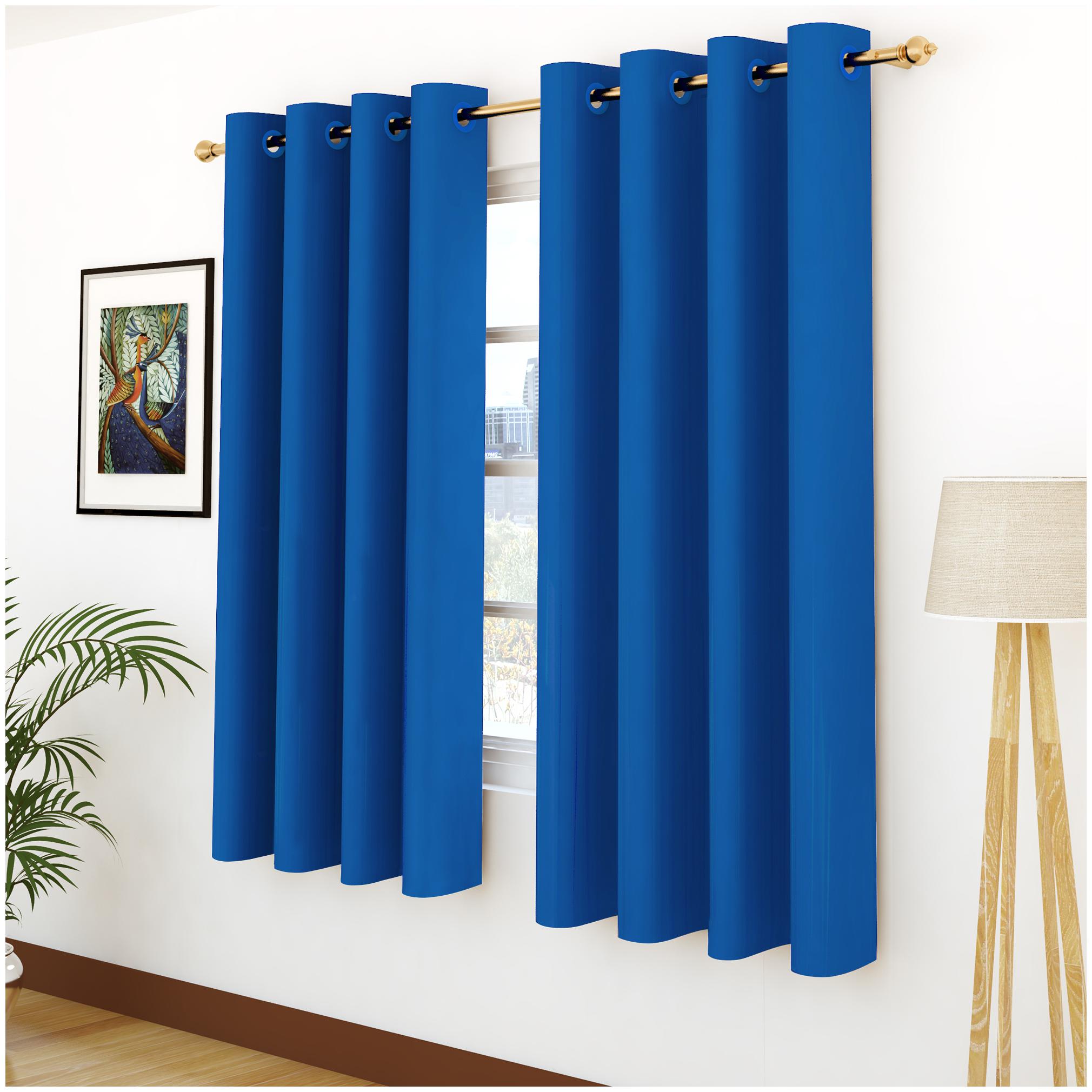 

Story Home 2 pcs Faux Silk Blackout Window Curtain-5 ft