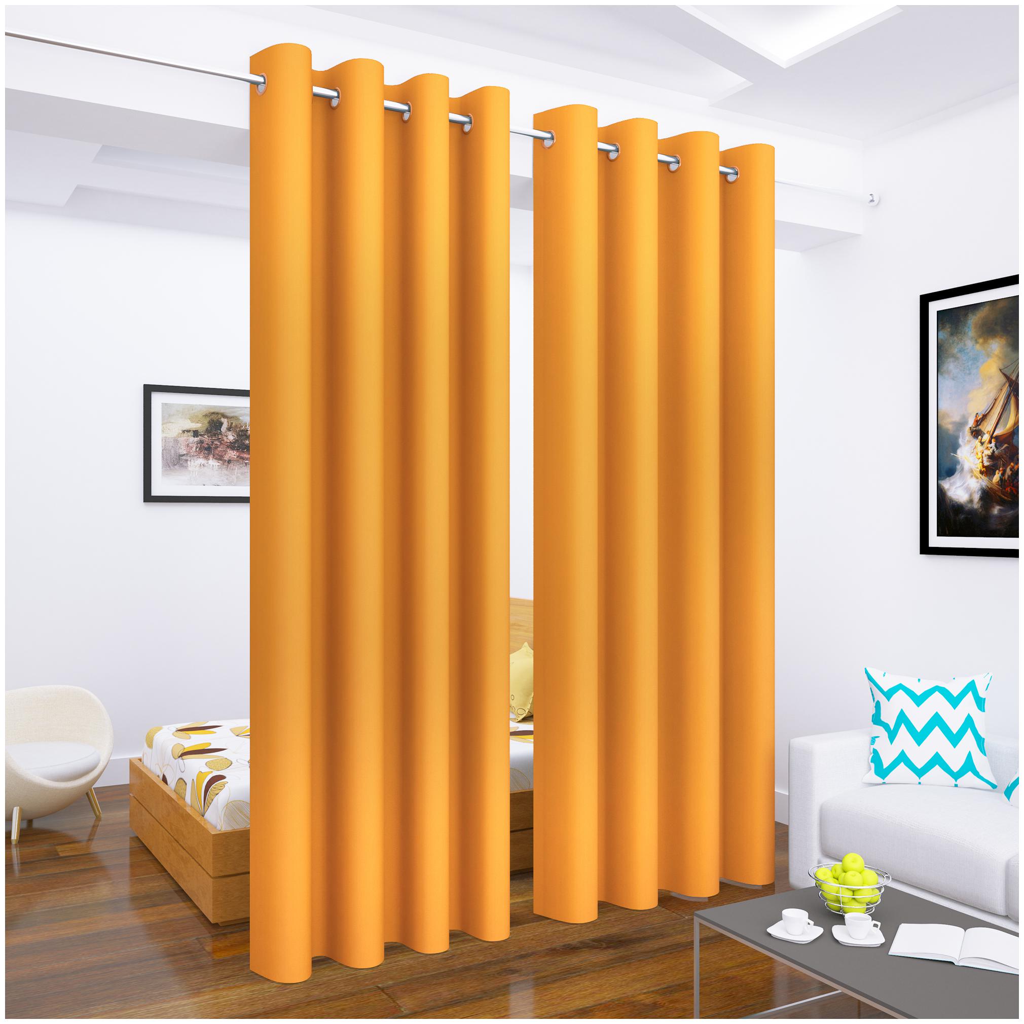 

Story Home 2 pcs Faux Silk Blackout Long Door Curtain-9 ft
