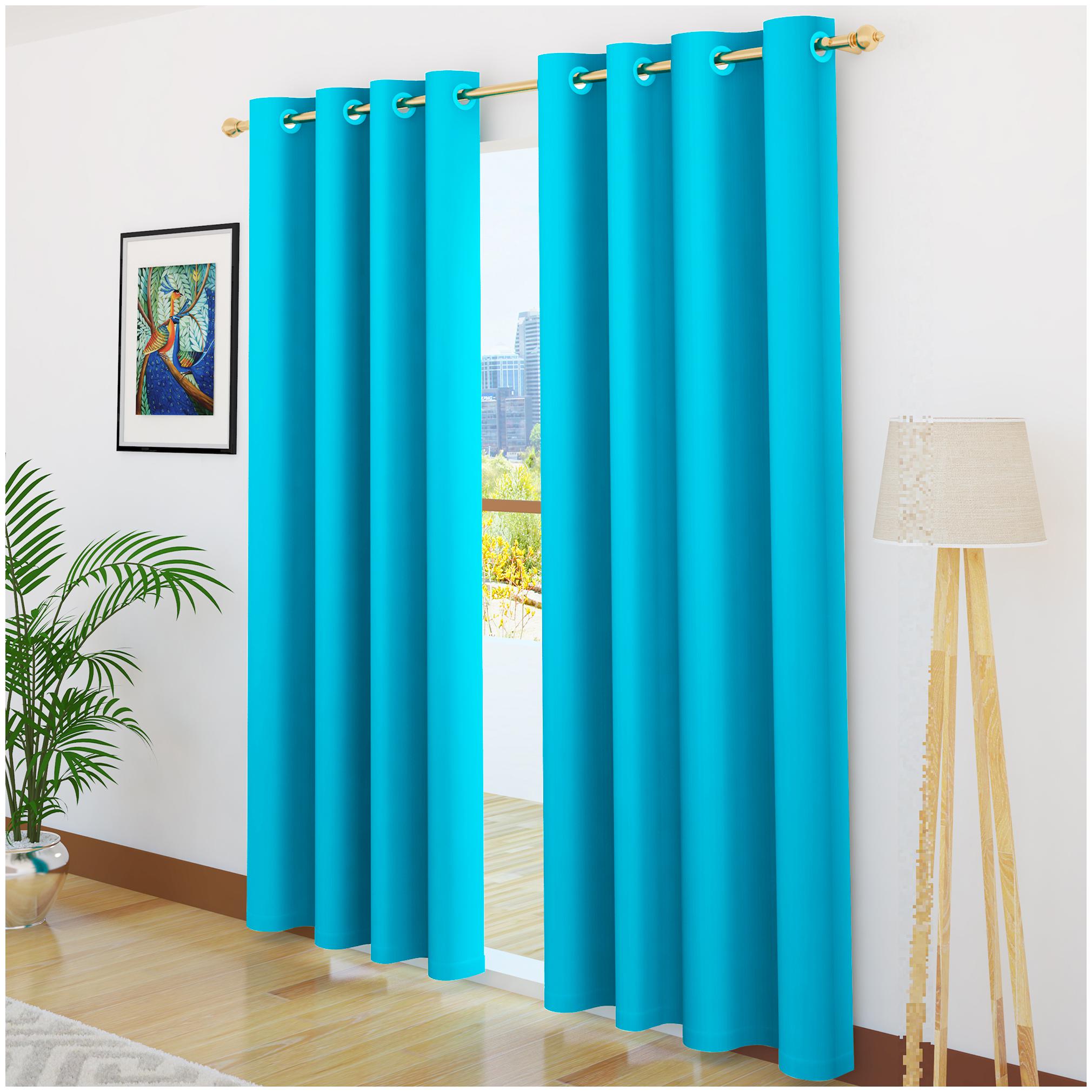 

Story Home 2 pcs Faux Silk Blackout Gold Door Curtains - 7ft