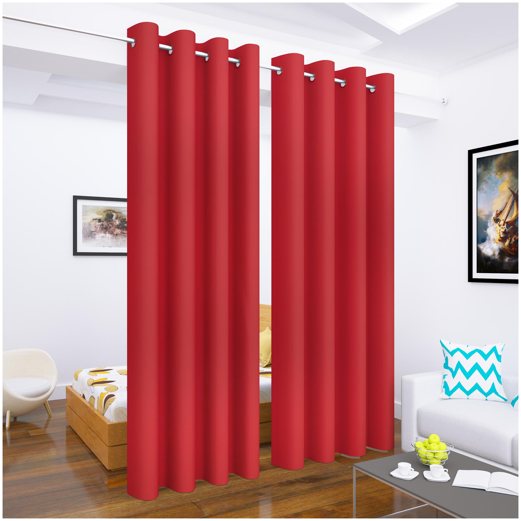 

Story Home 2 pcs Faux Silk Blackout Long Door Curtain-9 ft