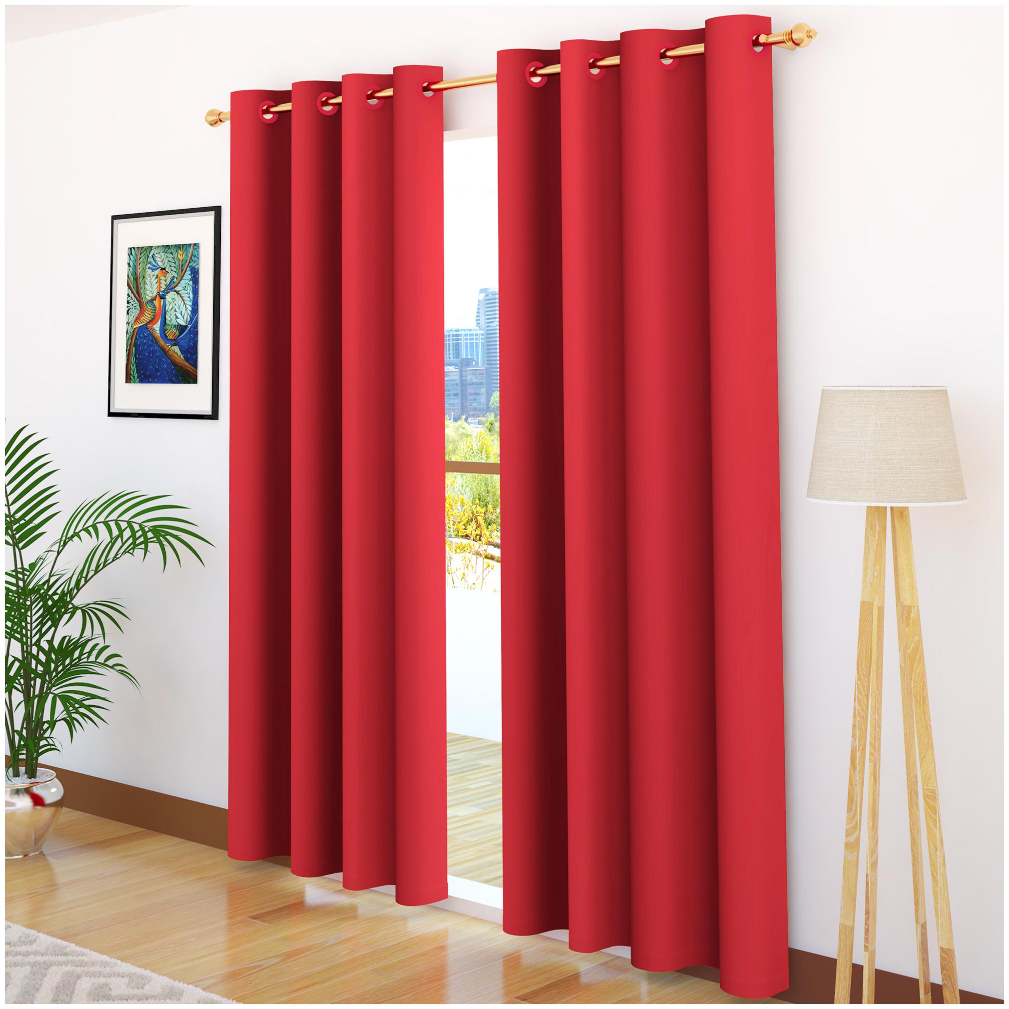

Story Home 2 pcs Faux Silk Blackout Door Curtain-7 ft
