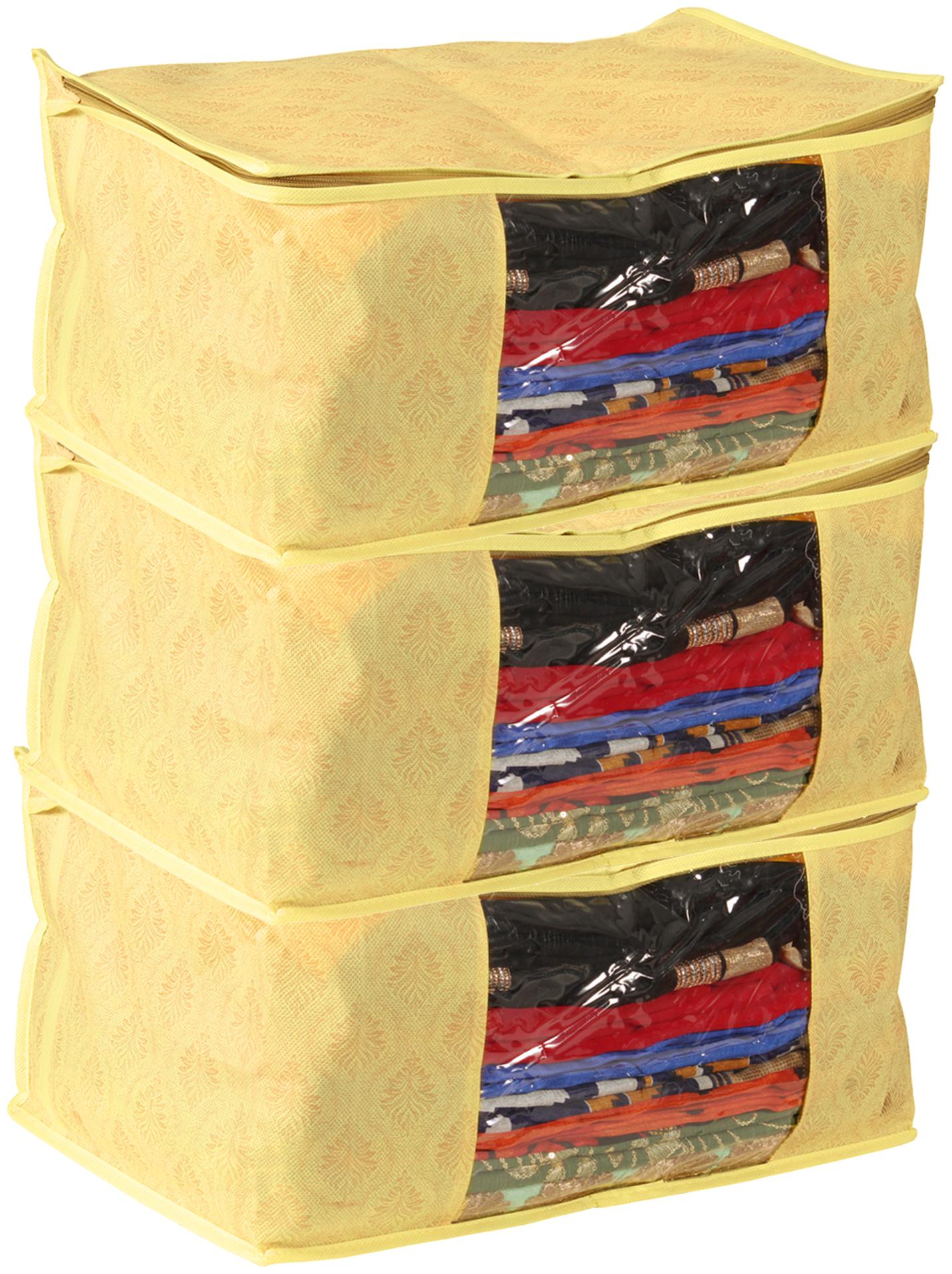 

Story Home 3 pcs Of Designer Non woven Saree Bag Wardrobe Organizer Saree Covers