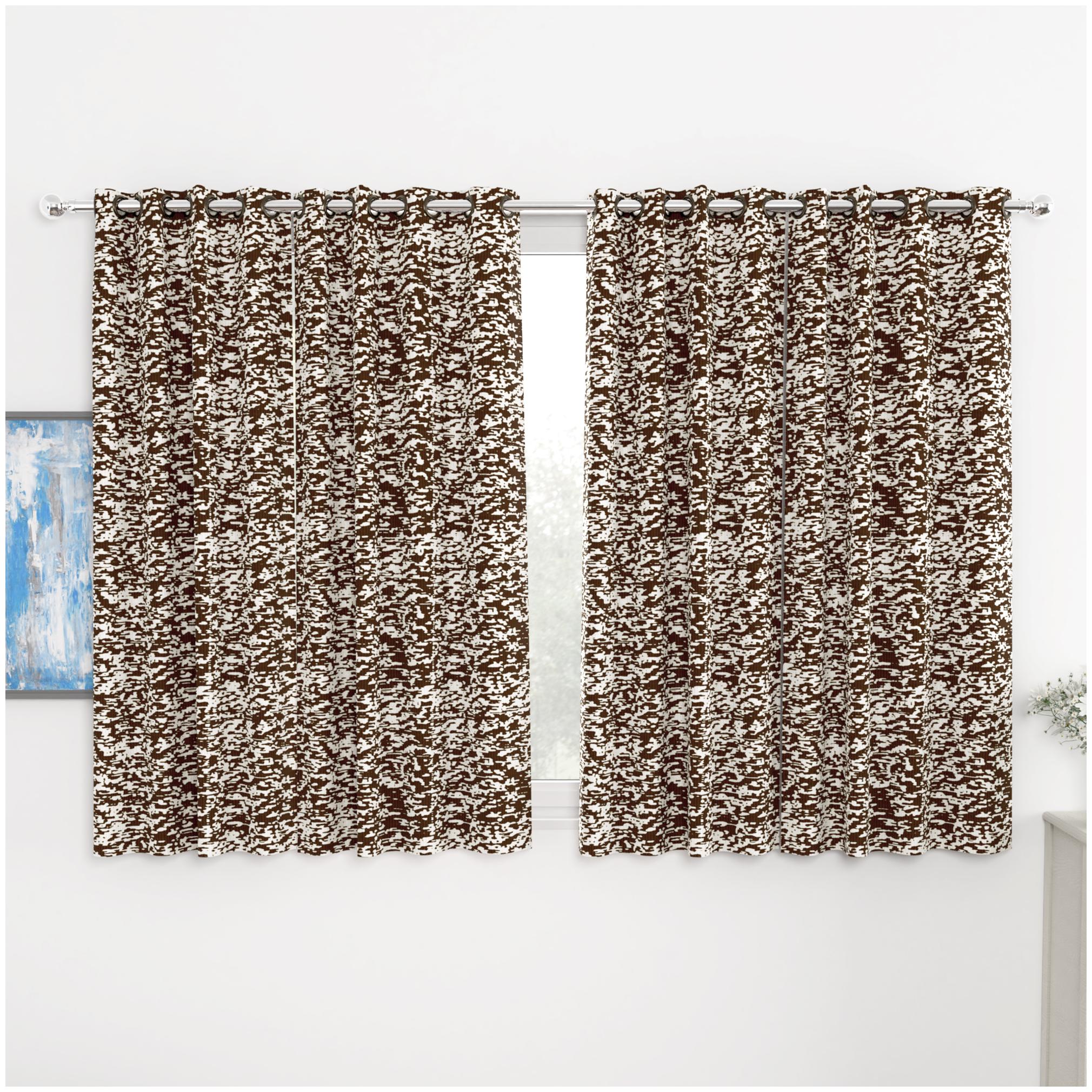 

Story Home Jacquard Window Blackout Brown Regular Curtain ( Eyelet Closure Abstract )