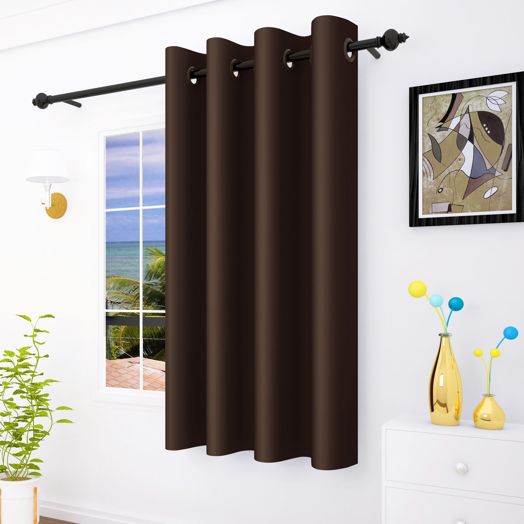 

Story Home 1 Pc Faux Silk Blackout Window Curtain - 5ft