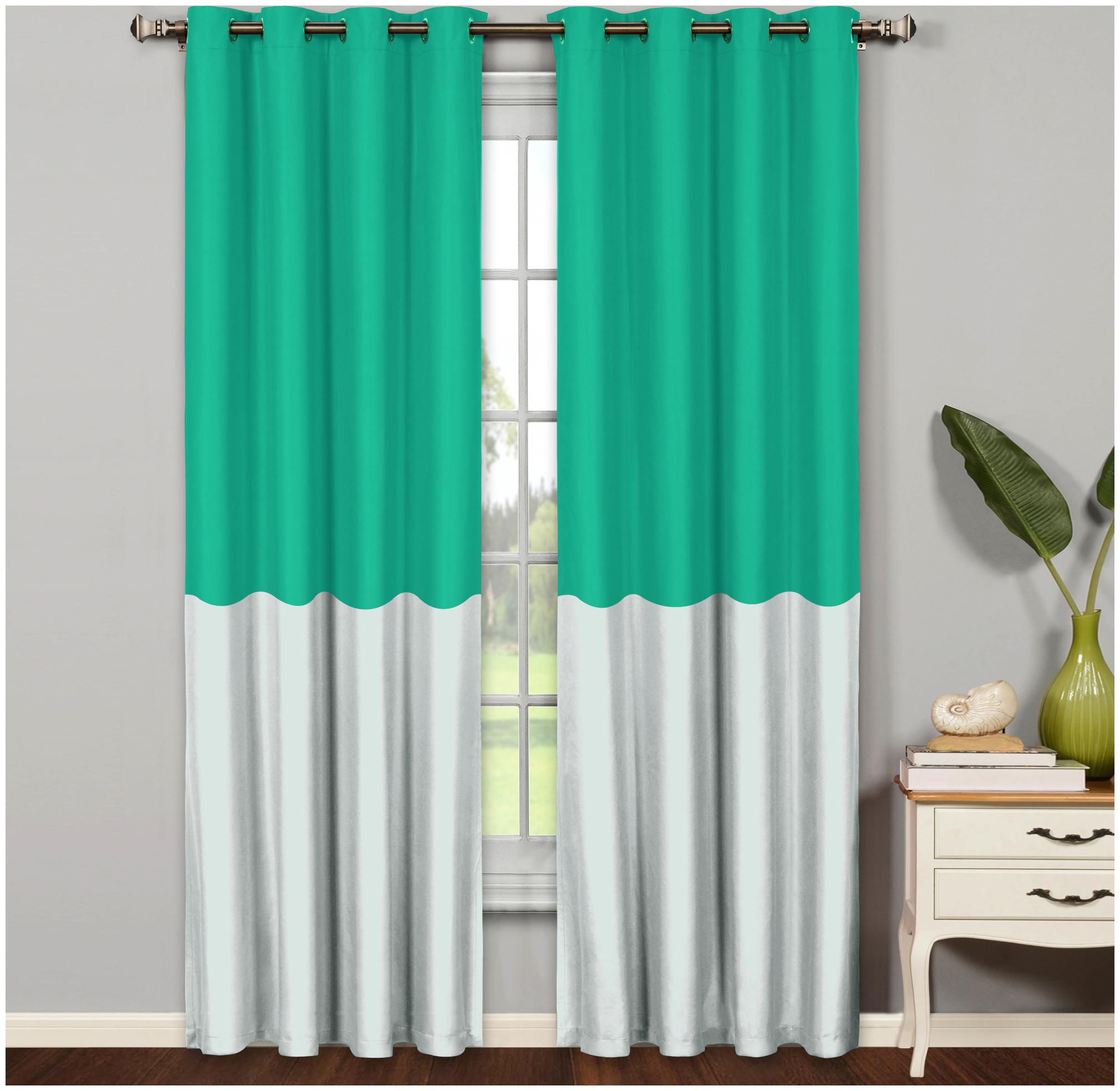 

Story Home 2 Pcs Faux Silk Blackout Gold Door Curtains - 7ft