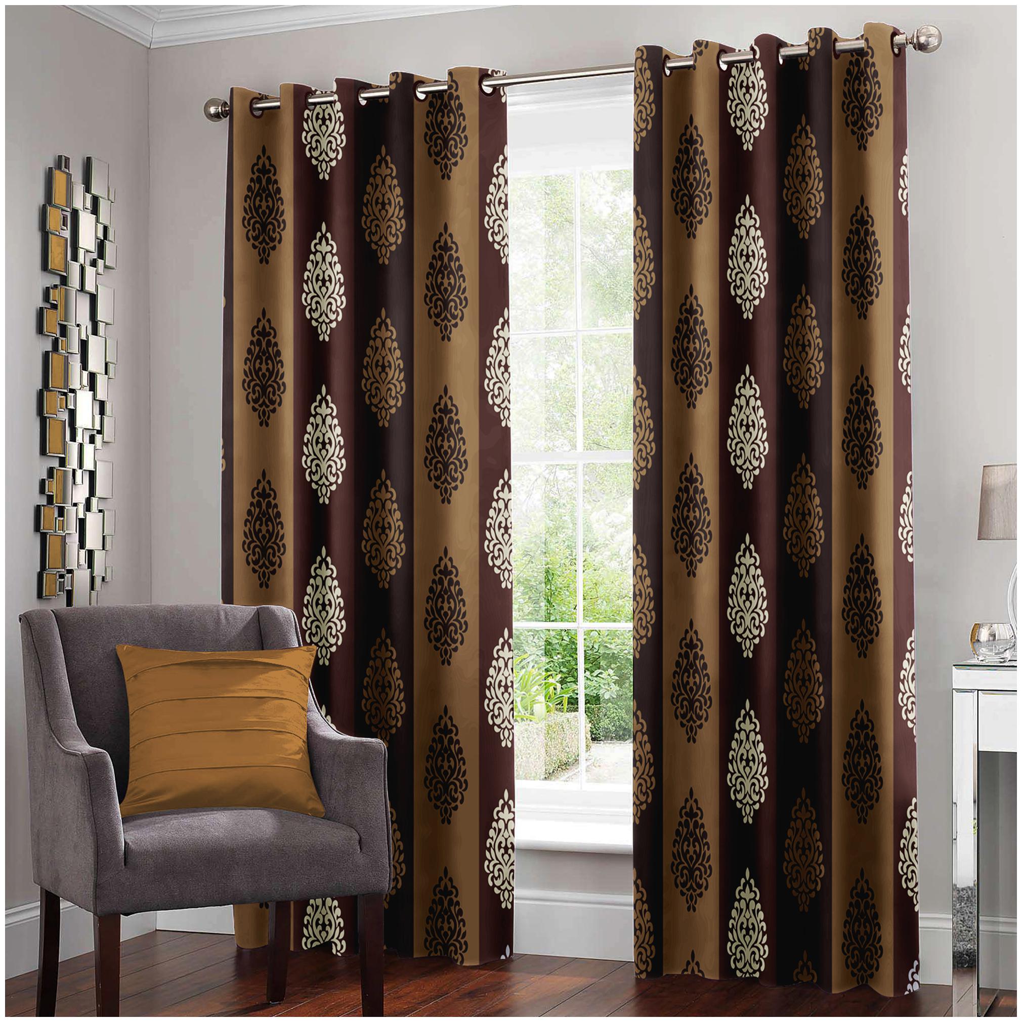 

Story Home Polyester Door Semi Transparent Brown Regular Curtain ( Eyelet Closure Abstract )