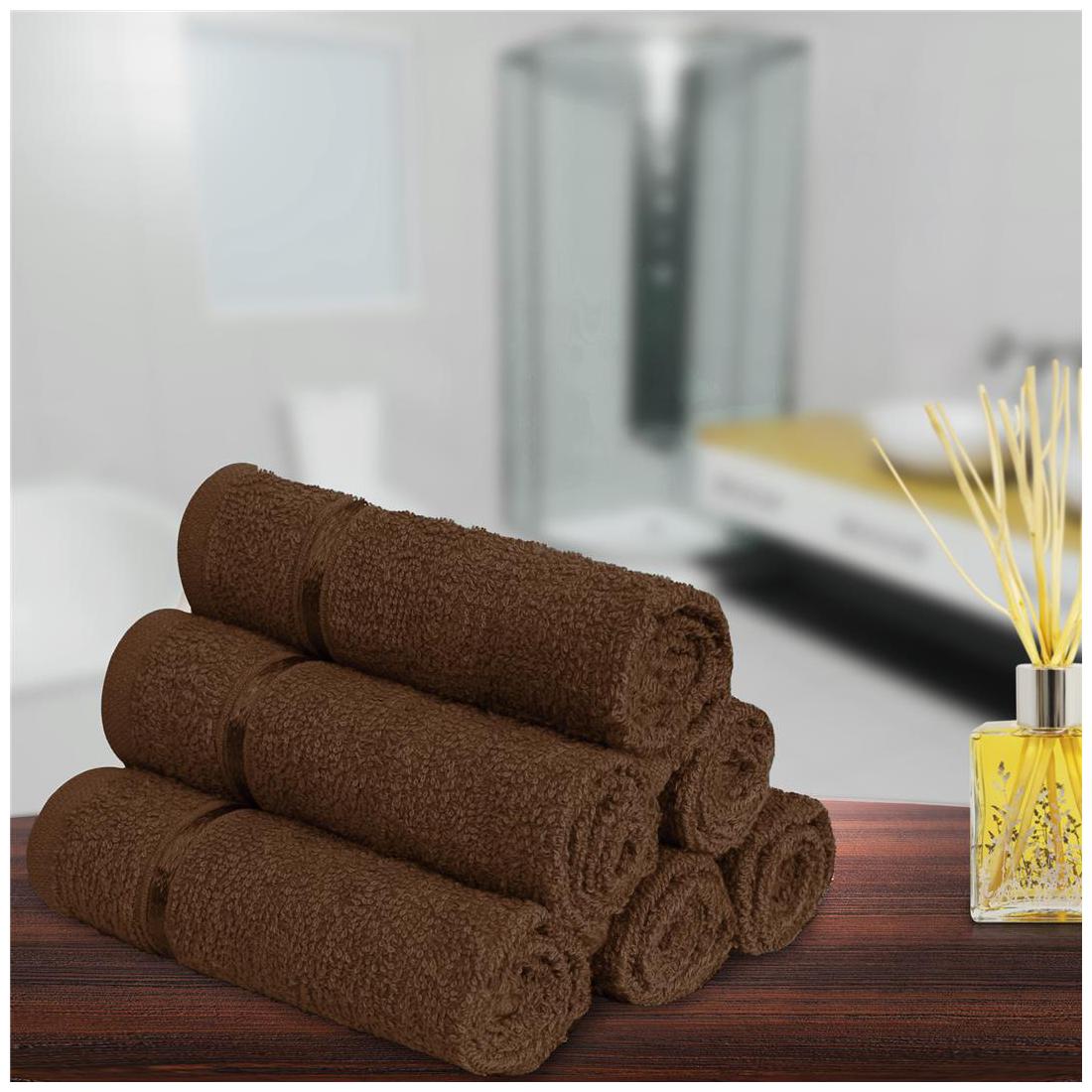 

Story Home 450 GSM Cotton Face towel ( 6 pieces Brown )