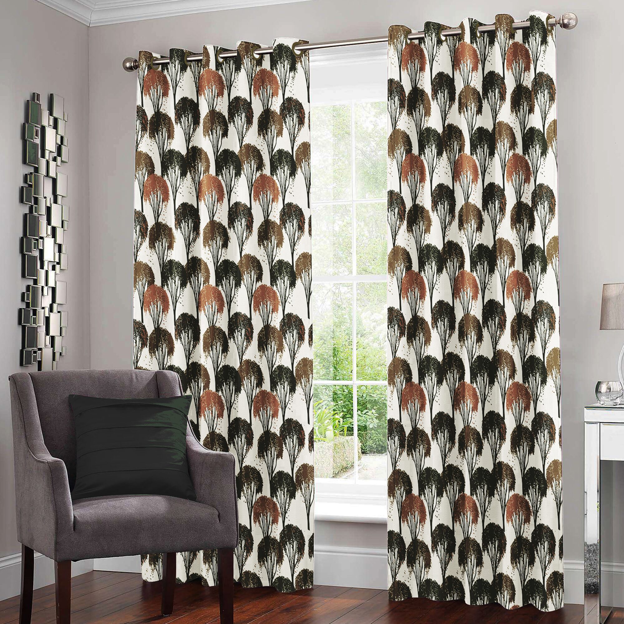 

Story Home Polyester Door Semi Transparent Green Regular Curtain ( Eyelet Closure Floral )