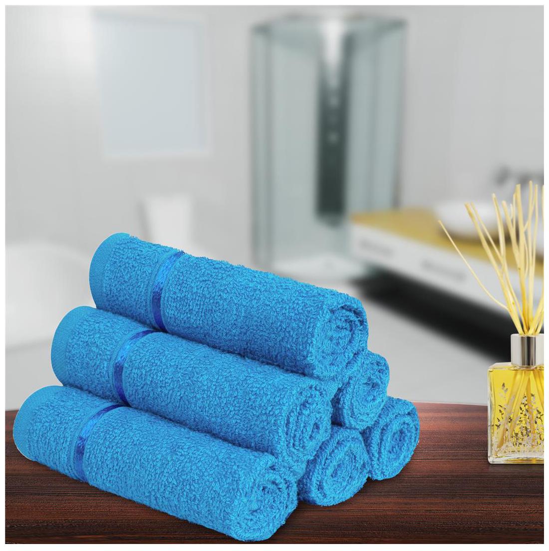 

Story Home 450 GSM Cotton Face towel ( 6 pieces Blue )
