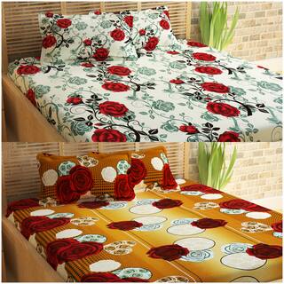 Bedspun Candy Set of 2 double bedsheet with 4 Pillow Covers