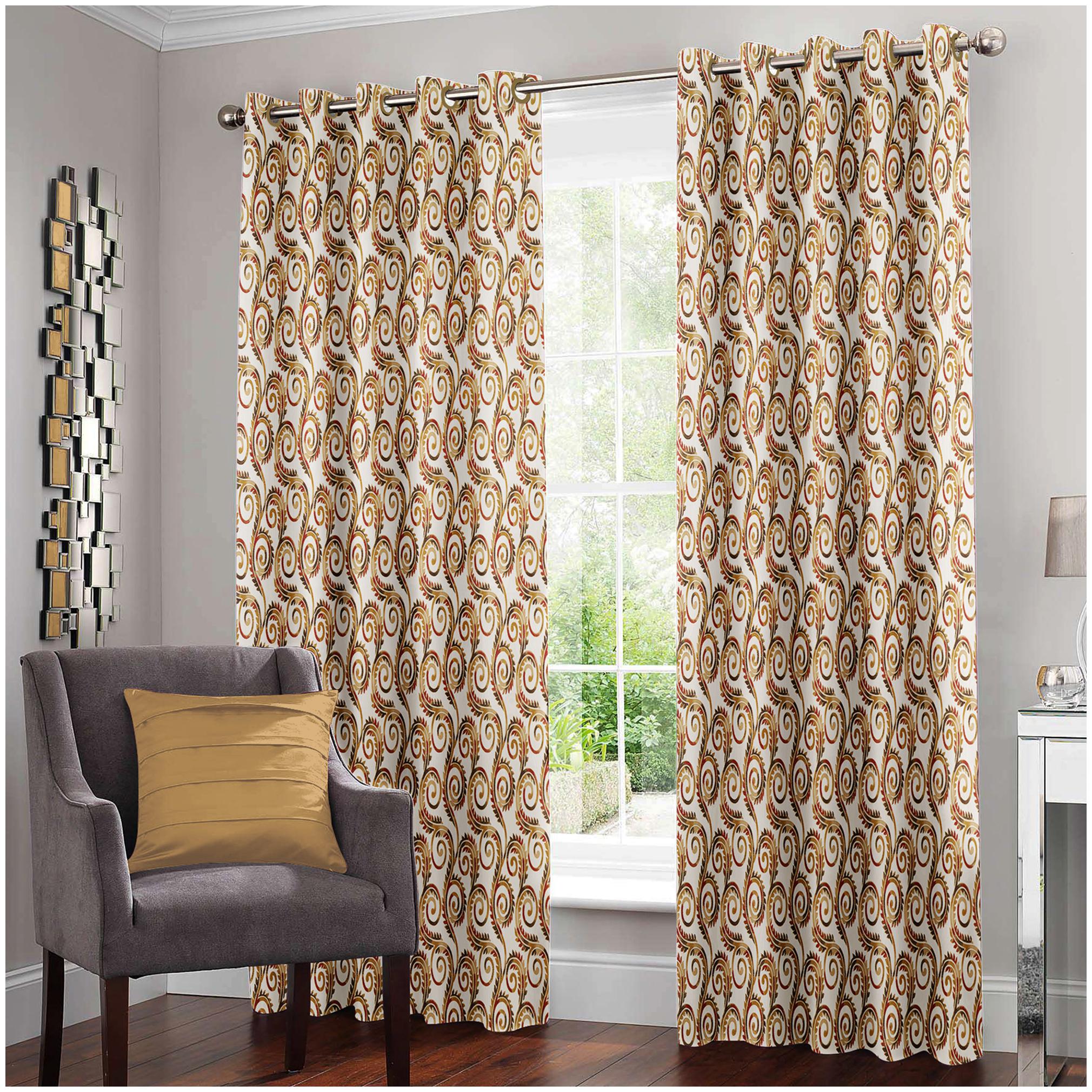 

Story Home Polyester Door Semi Transparent Beige Regular Curtain ( Eyelet Closure Abstract )