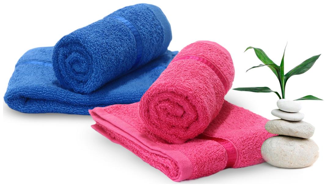 

Story Home 450 GSM Cotton Hand towel ( 4 pieces Pink Blue )