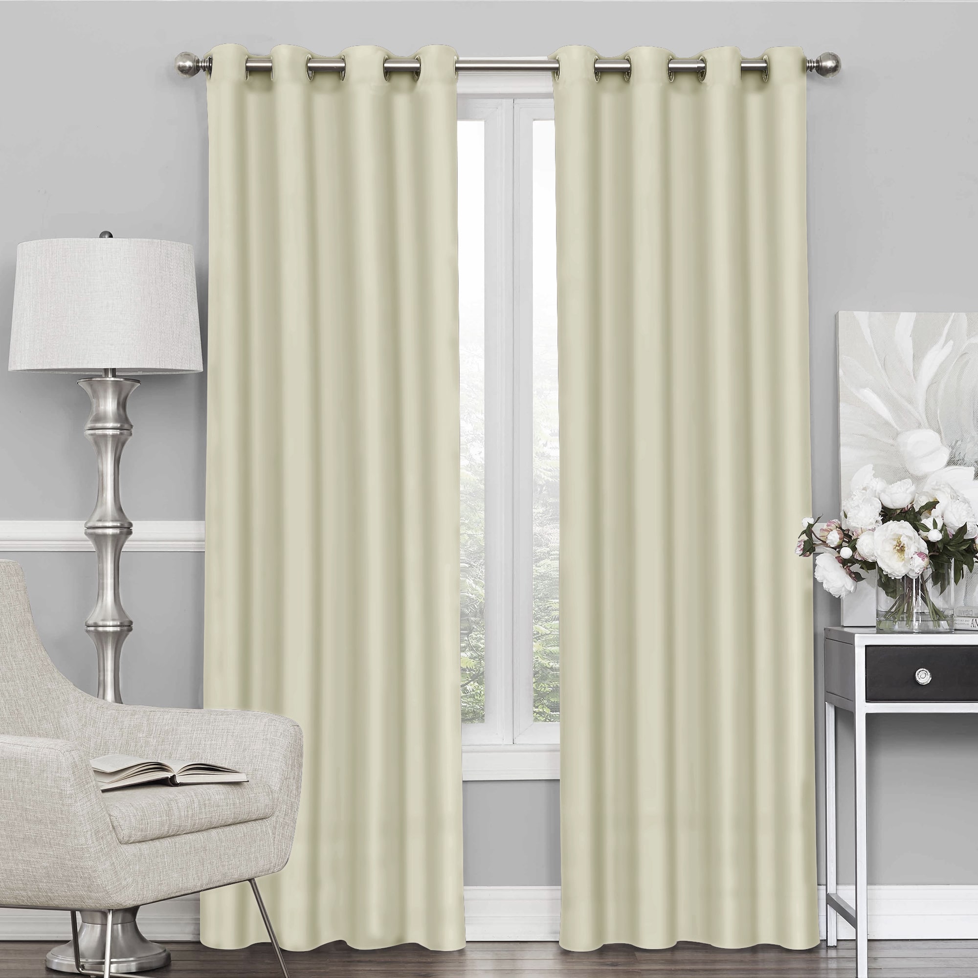 

Story Home 2 Pc Faux Silk Blackout Door Curtain-7 ft