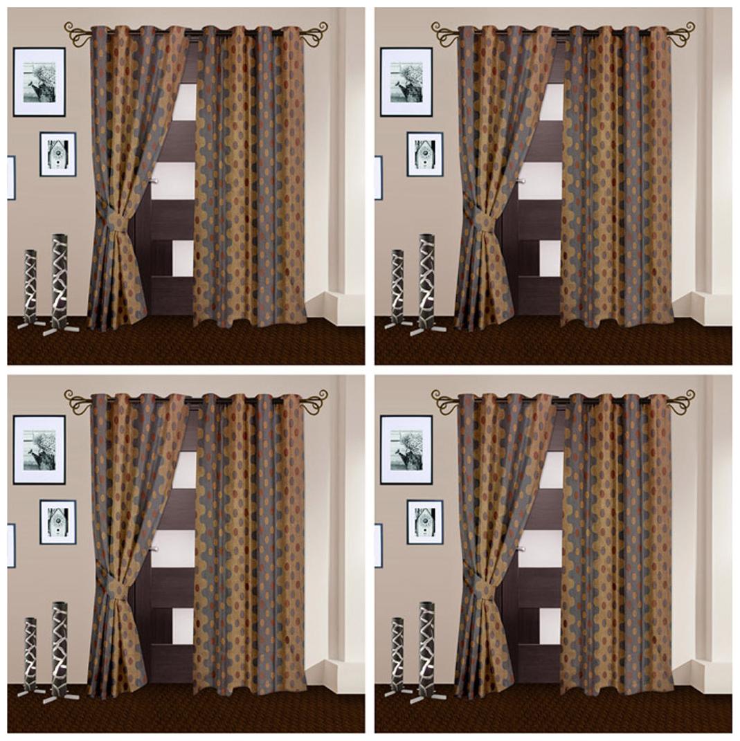 

Story Home Polyester Door Semi Transparent Brown Regular Curtain ( Eyelet Closure Abstract )