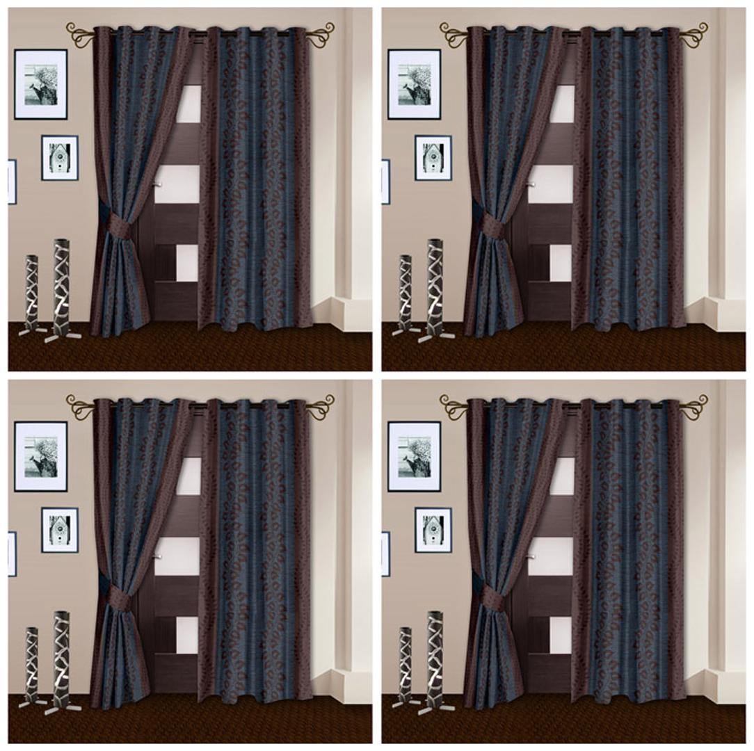 

Story Home Polyester Door Semi Transparent Brown Regular Curtain ( Eyelet Closure Abstract )