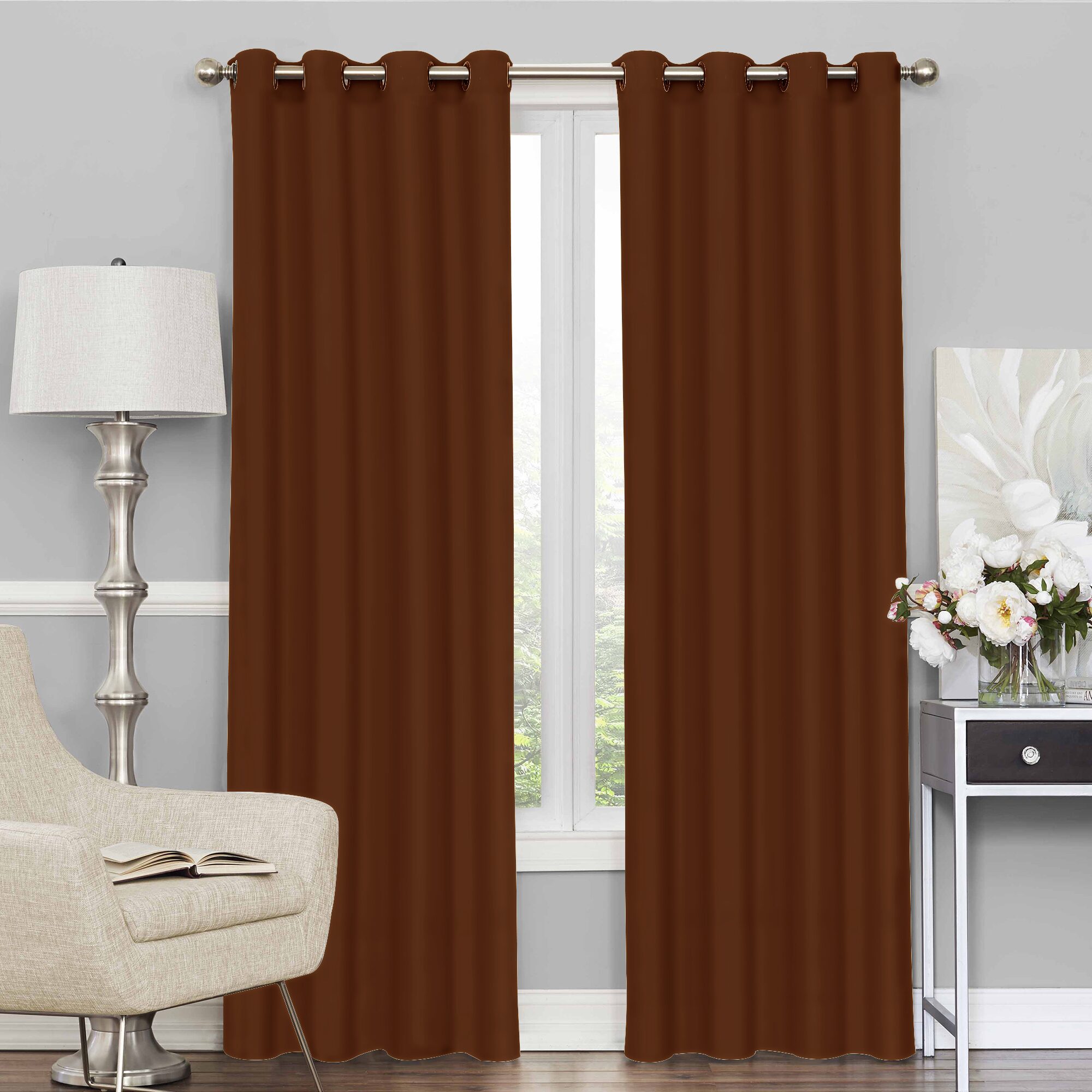 

Story Home 2 Pc Faux Silk Blackout Door Curtain-7 ft