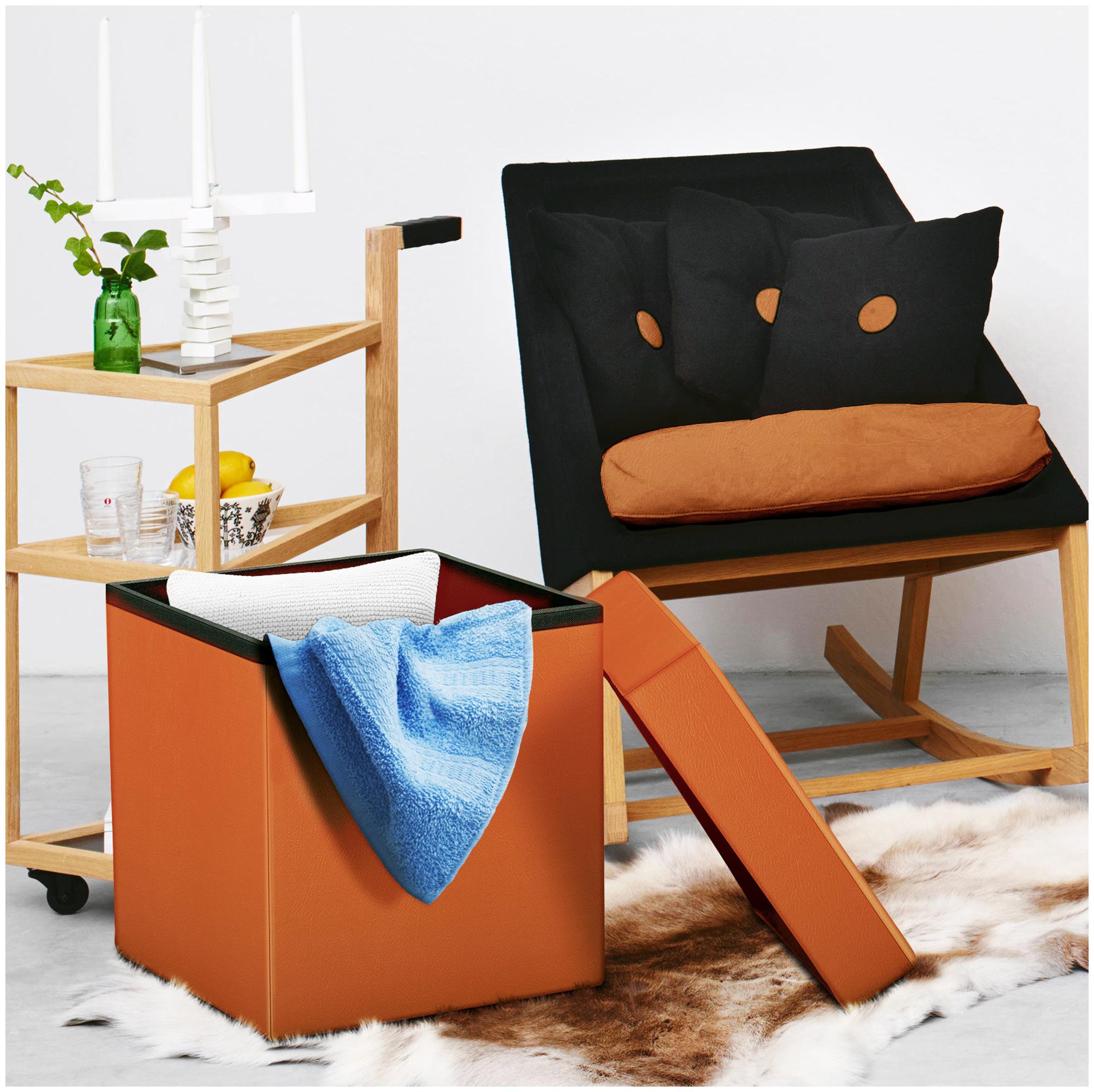 

Story home Foldable 1 pc Ottoman Storage Box Cum Stool