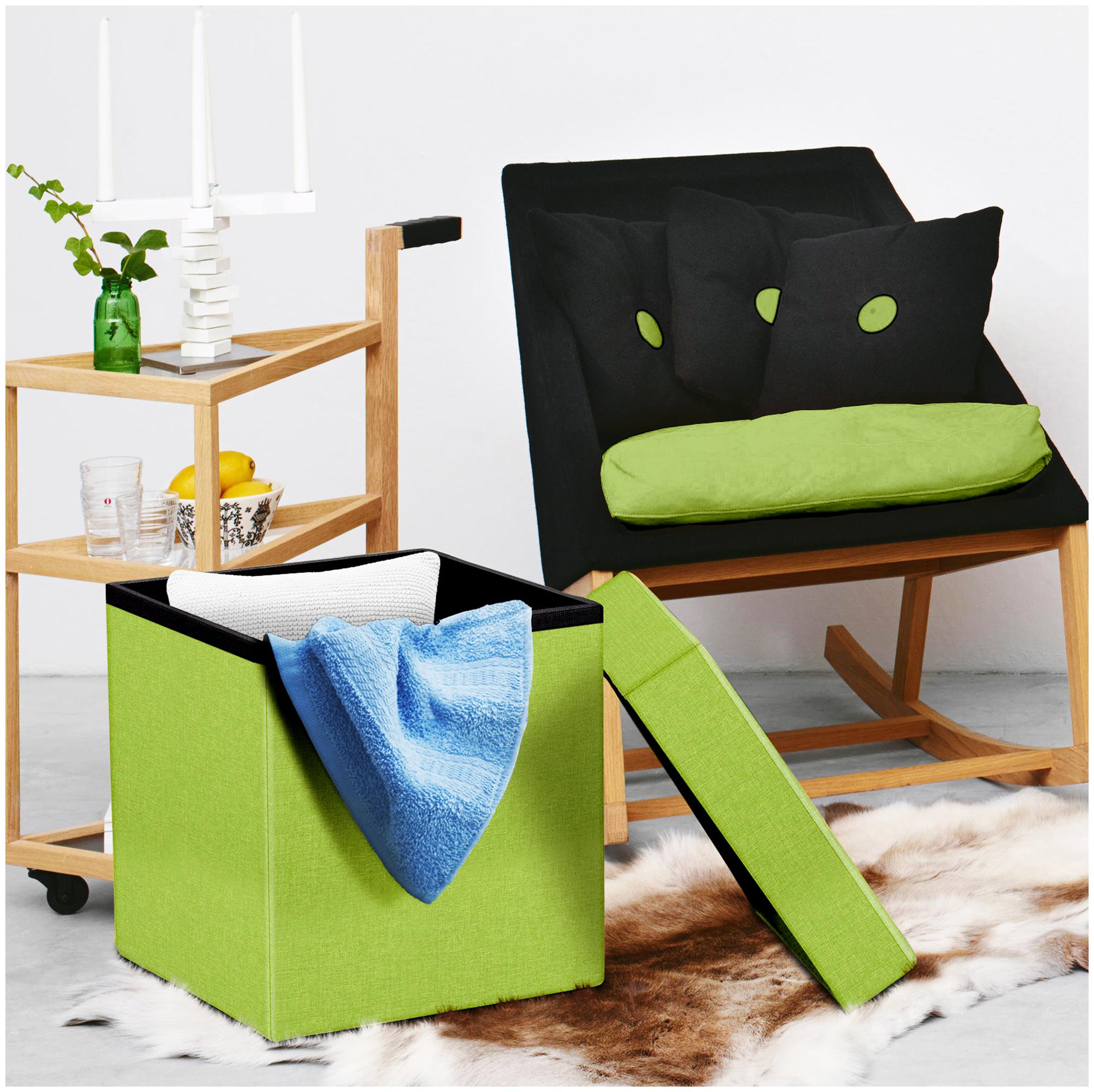 

Story home Foldable 1 pc Ottoman Storage Box Cum Stool