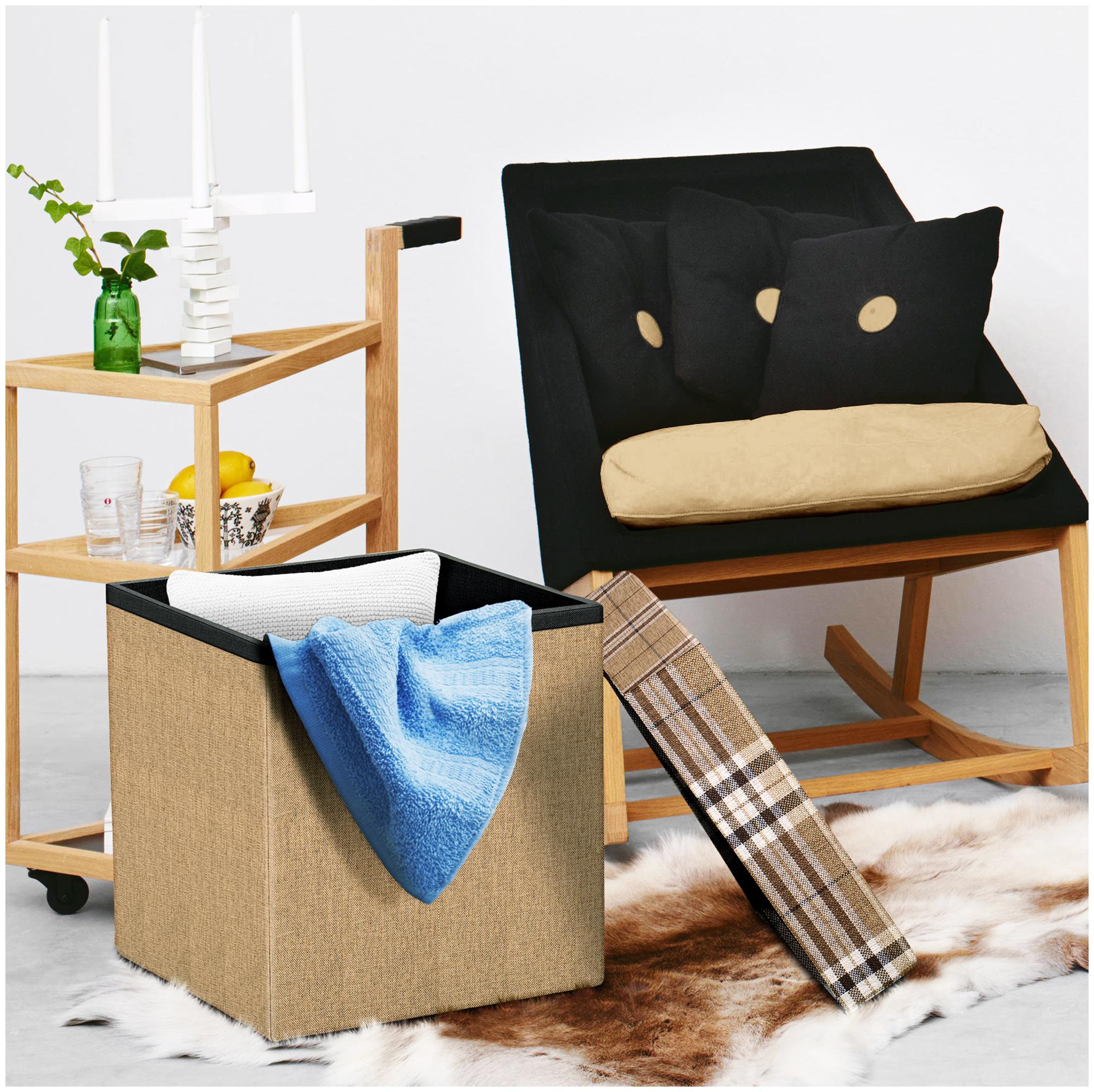 

Story home Foldable 1 pc Ottoman Storage Box Cum Stool