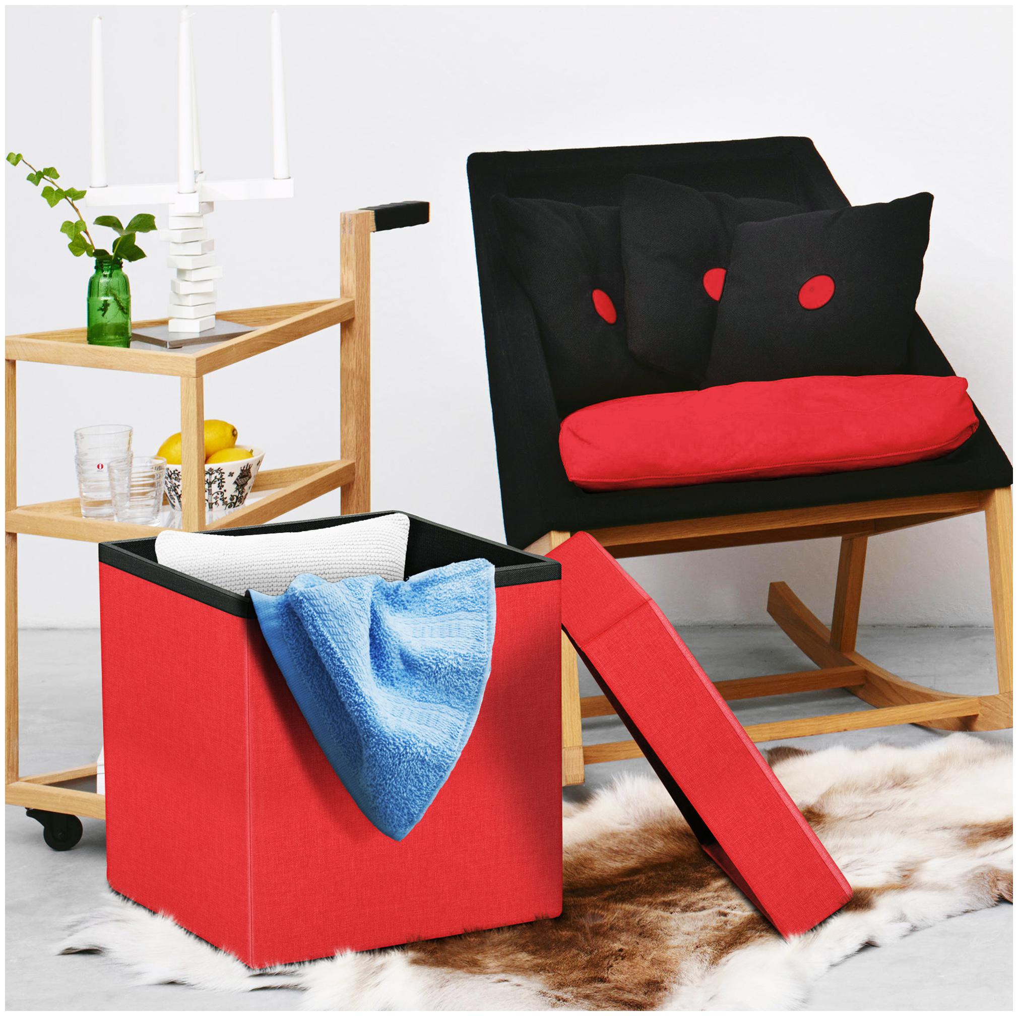 

Story home Foldable 1 pc Ottoman Storage Box Cum Stool