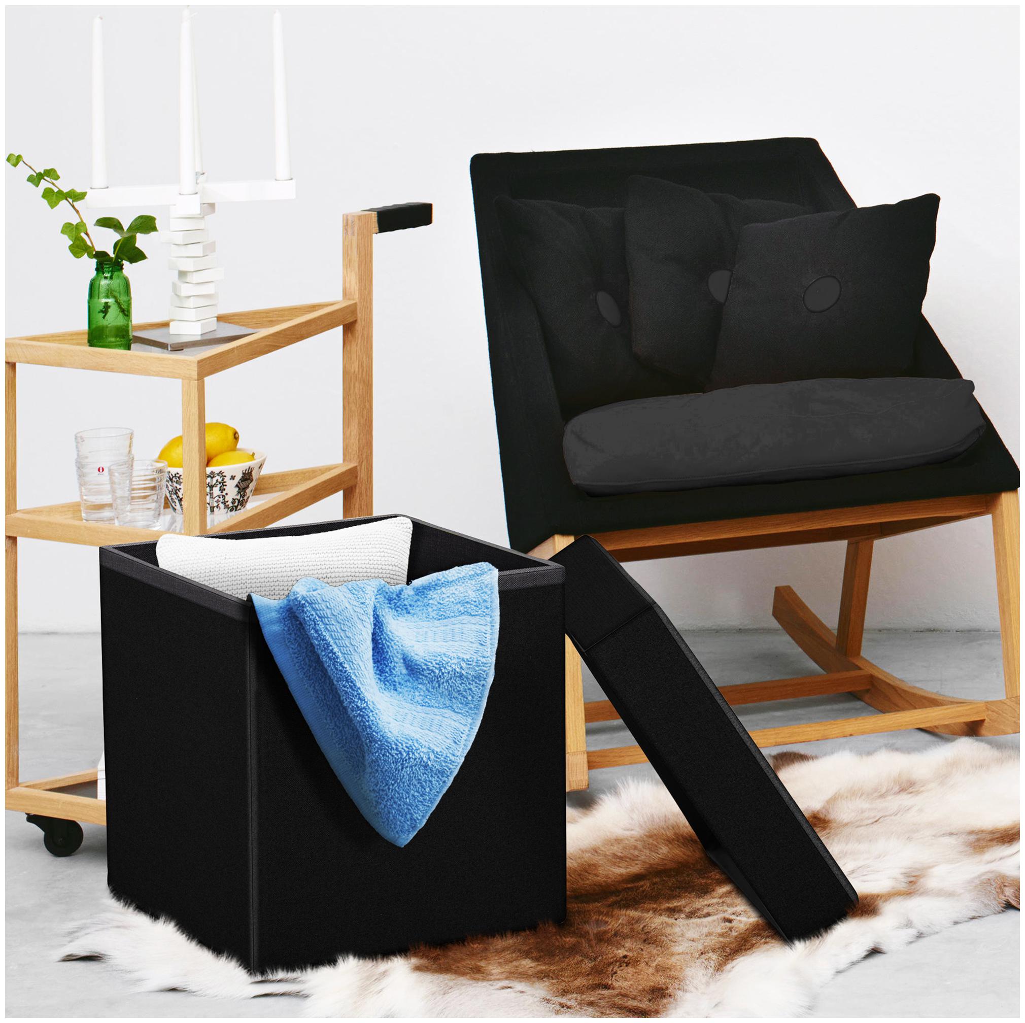 

Story home Foldable 1 pc Ottoman Storage Box Cum Stool