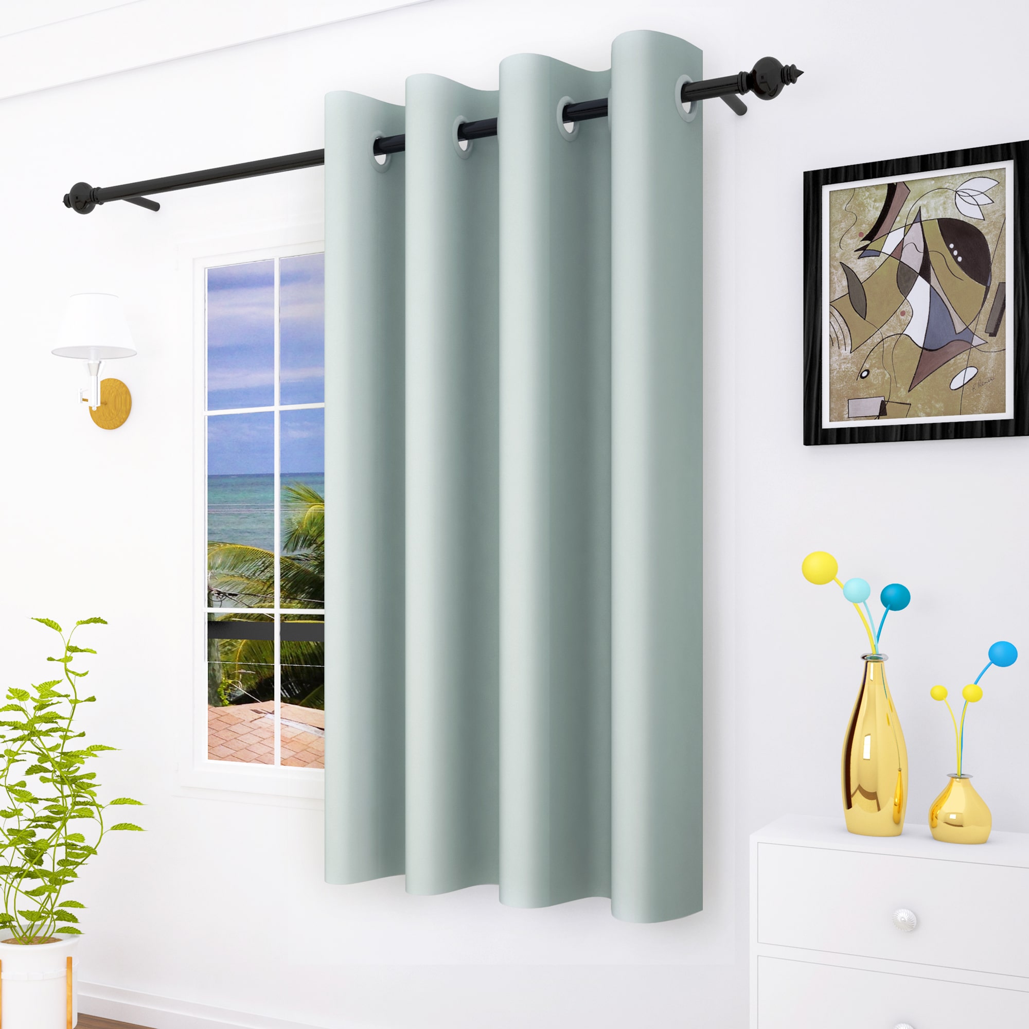 

Story Home 1 Pc Faux Silk Blackout Window Curtain - 5ft