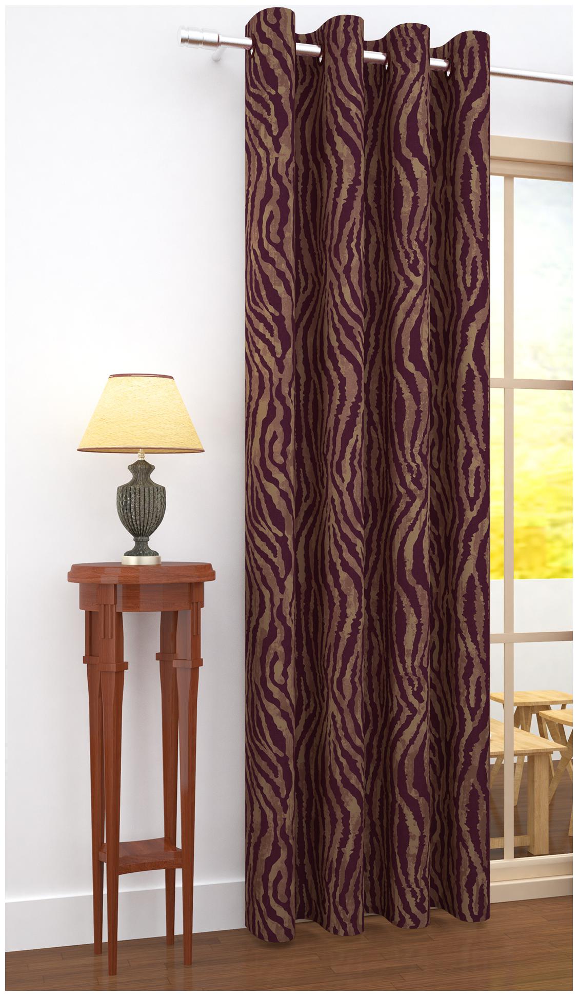 

Story Home Jacquard Door Blackout Violet Regular Curtain ( Eyelet Closure Printed )