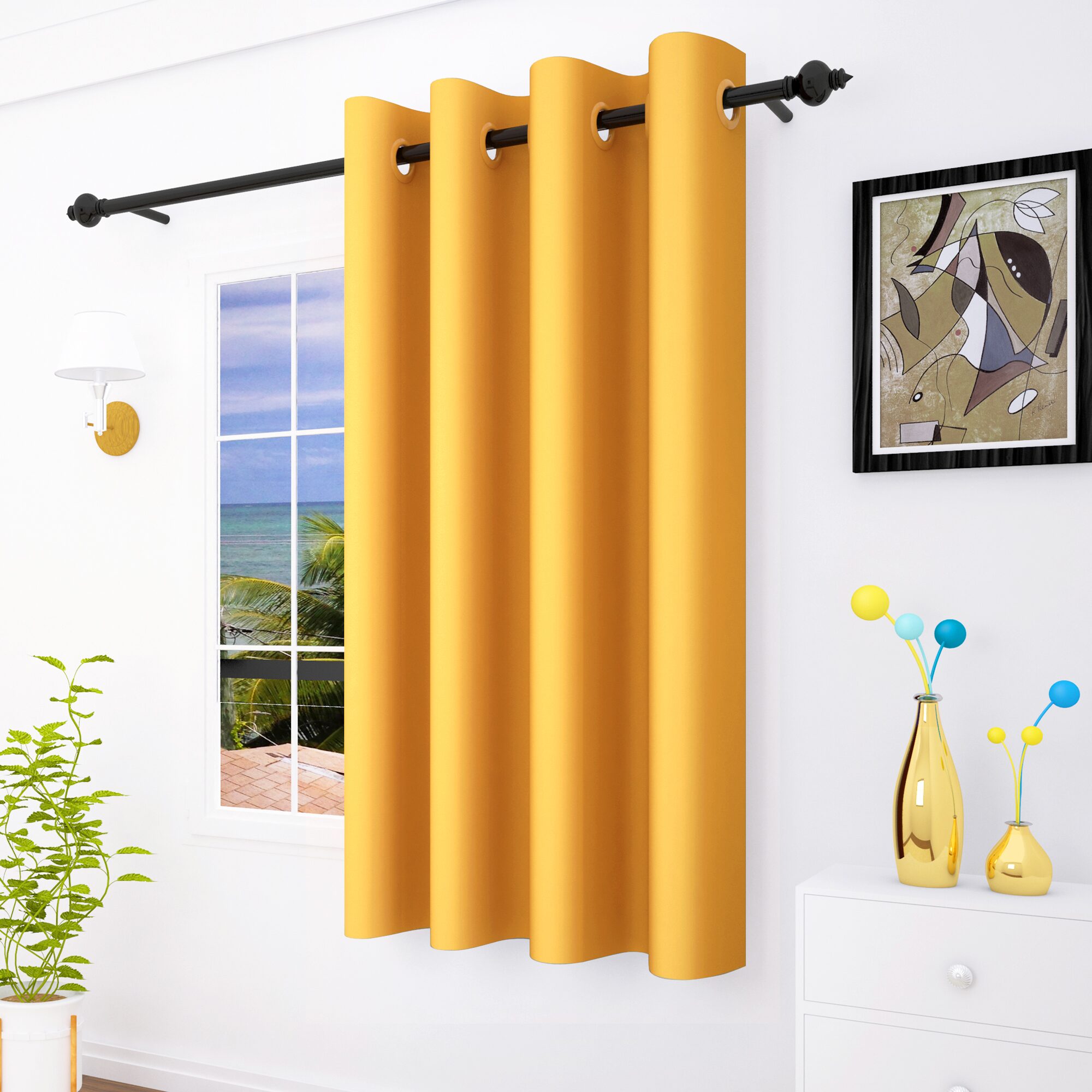 

Story Home 1 Pc Faux Silk Blackout Window Curtain - 5ft