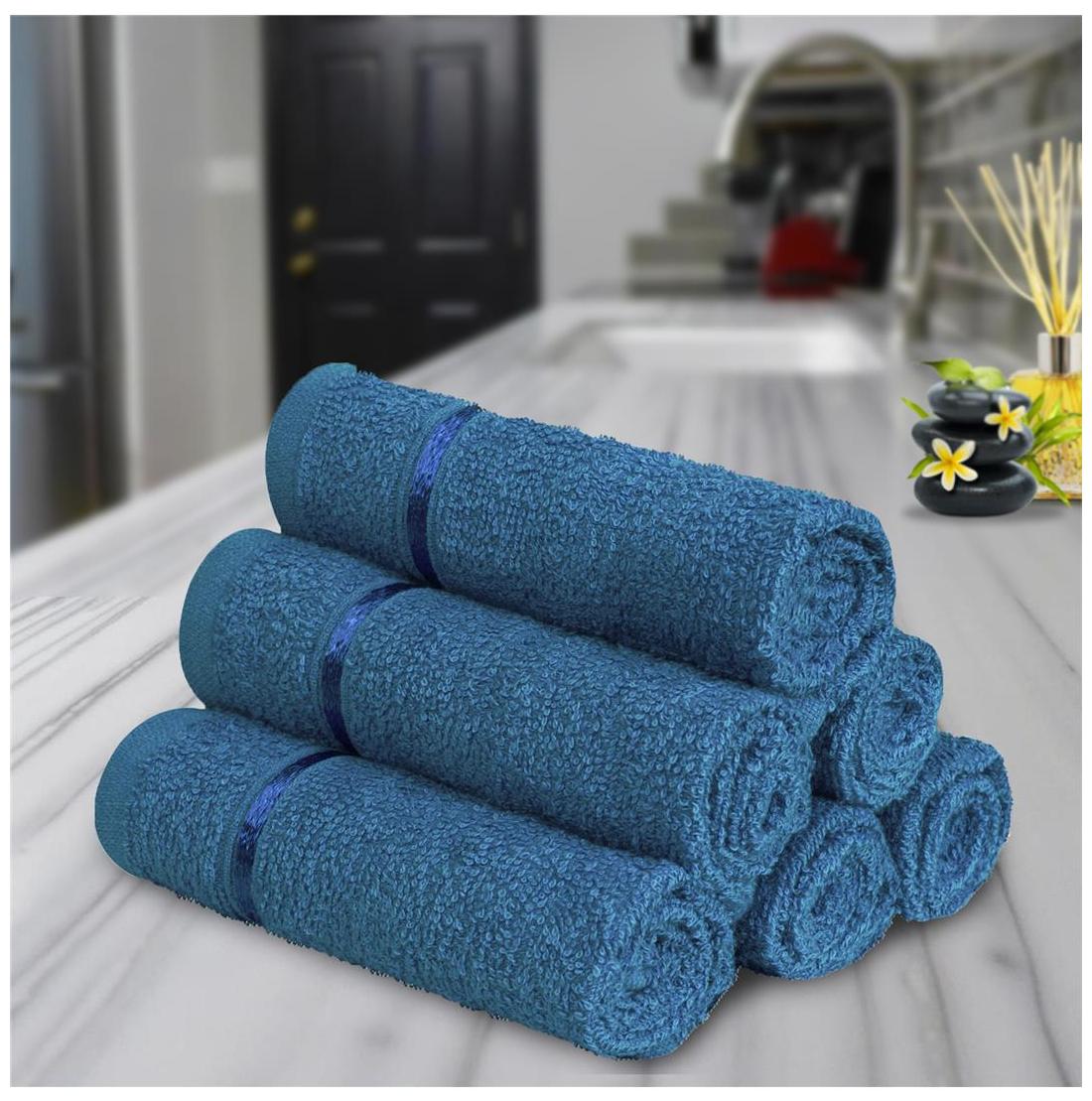 

Story Home 450 GSM Cotton Face towel ( 6 pieces Blue )