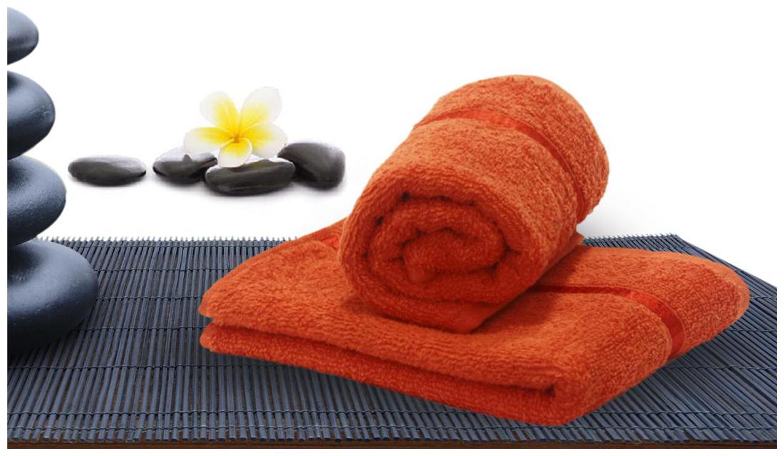 

Story Home 450 GSM Cotton Hand towel ( 2 pieces Orange )