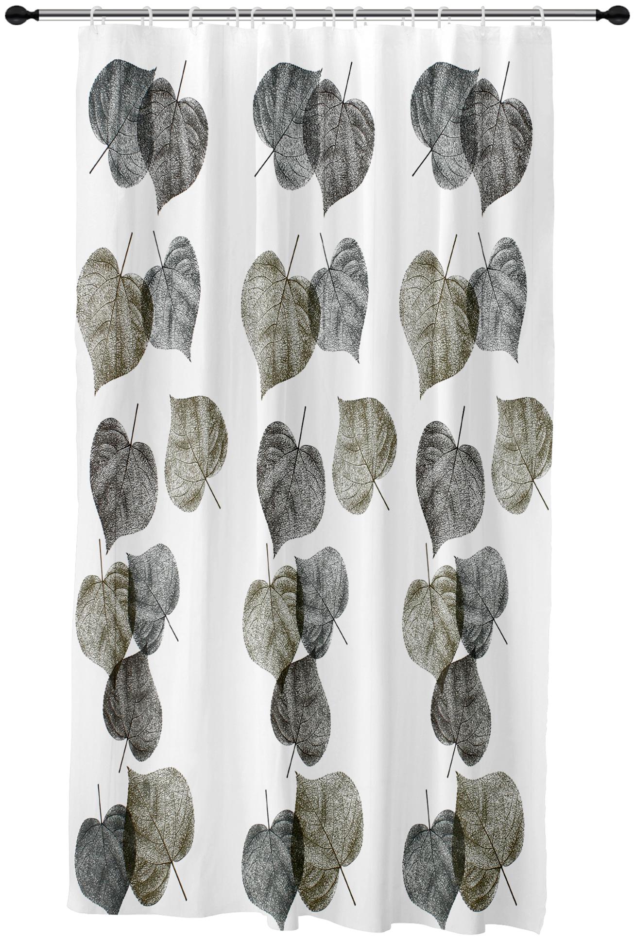 

Story Home PVC Door Semi Transparent Grey Shower Curtain ( Eyelet Closure Floral )