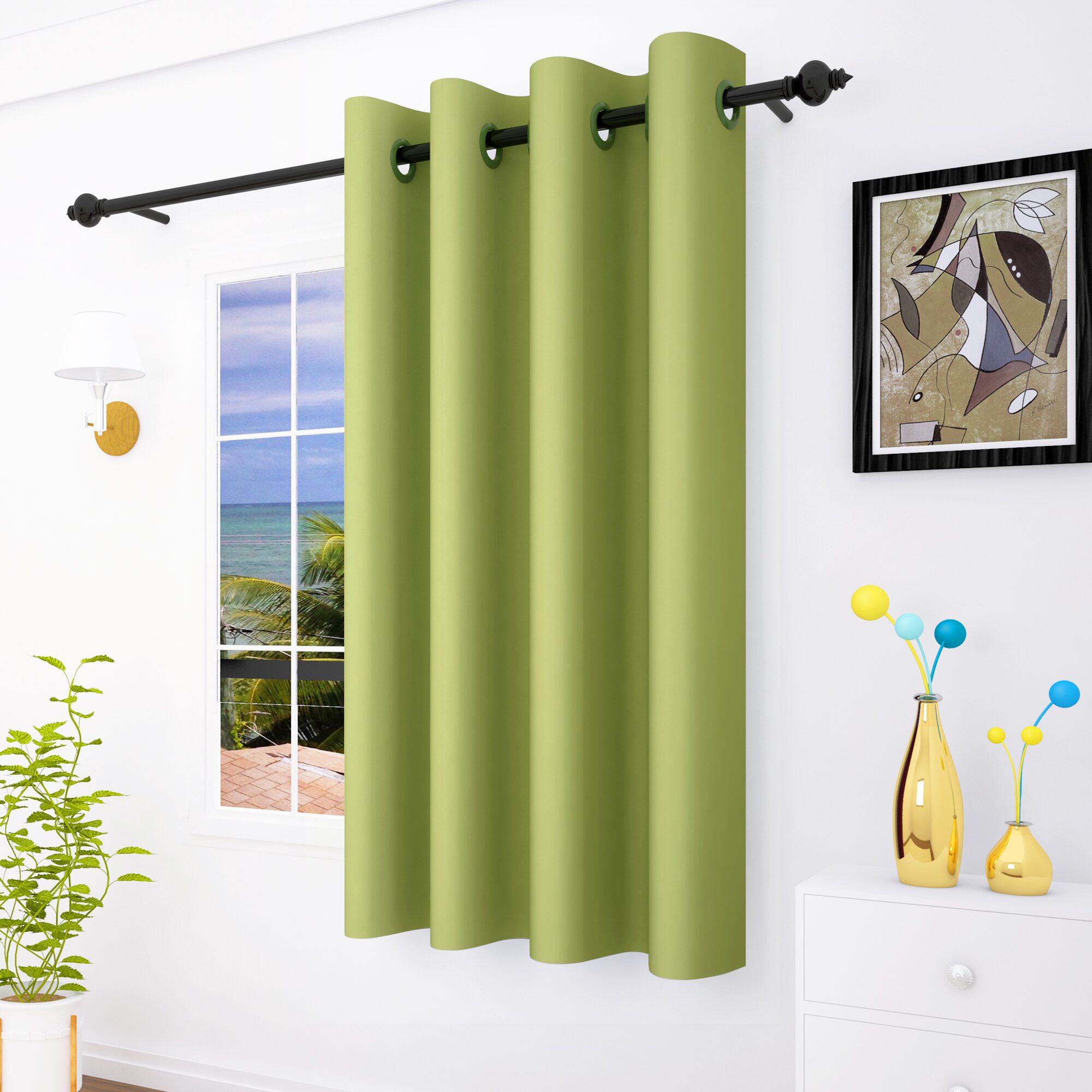 

Story Home 1 Pc Faux Silk Blackout Window Curtain - 5ft