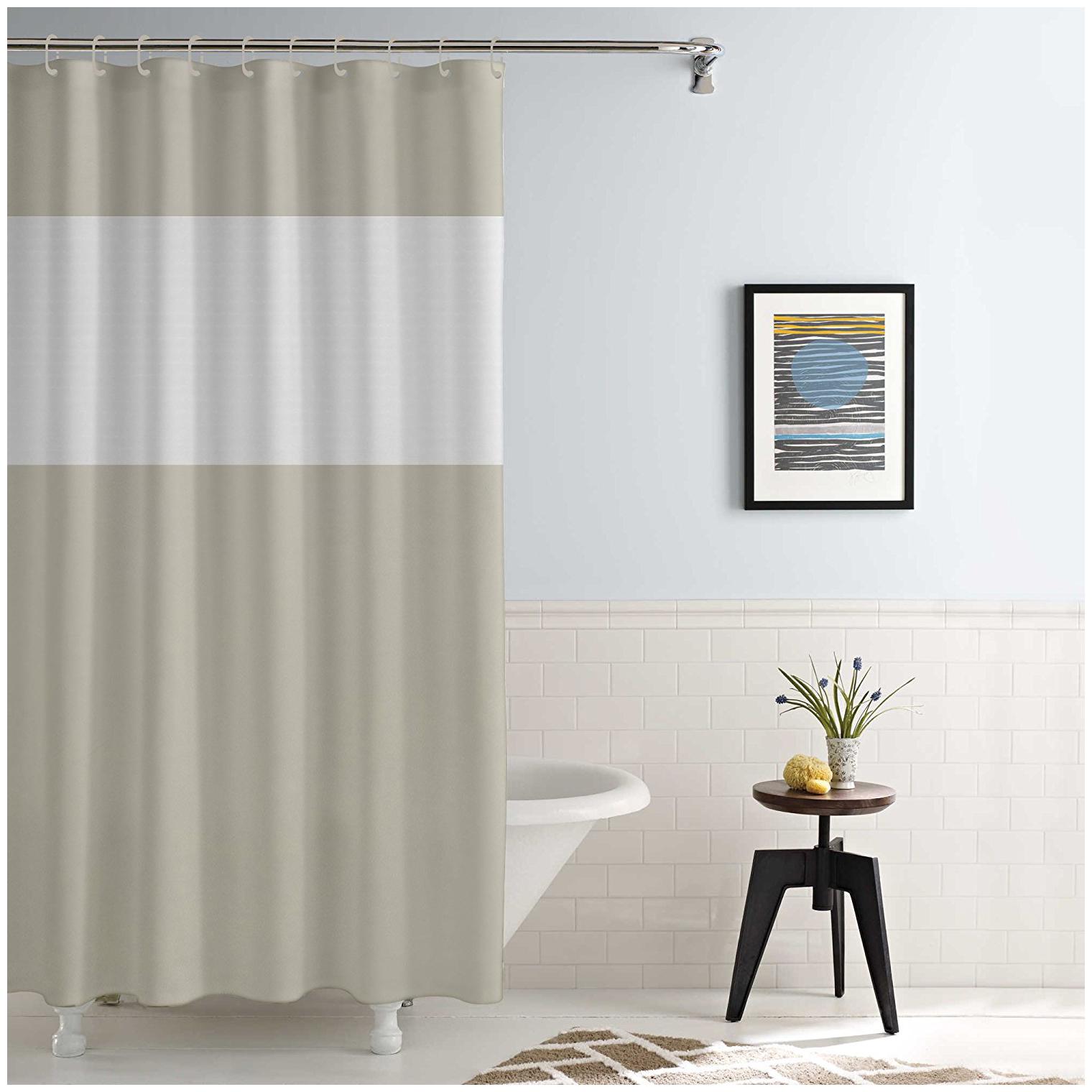 

Story Home PVC Door Semi Transparent Beige Shower Curtain ( Eyelet Closure Plain )