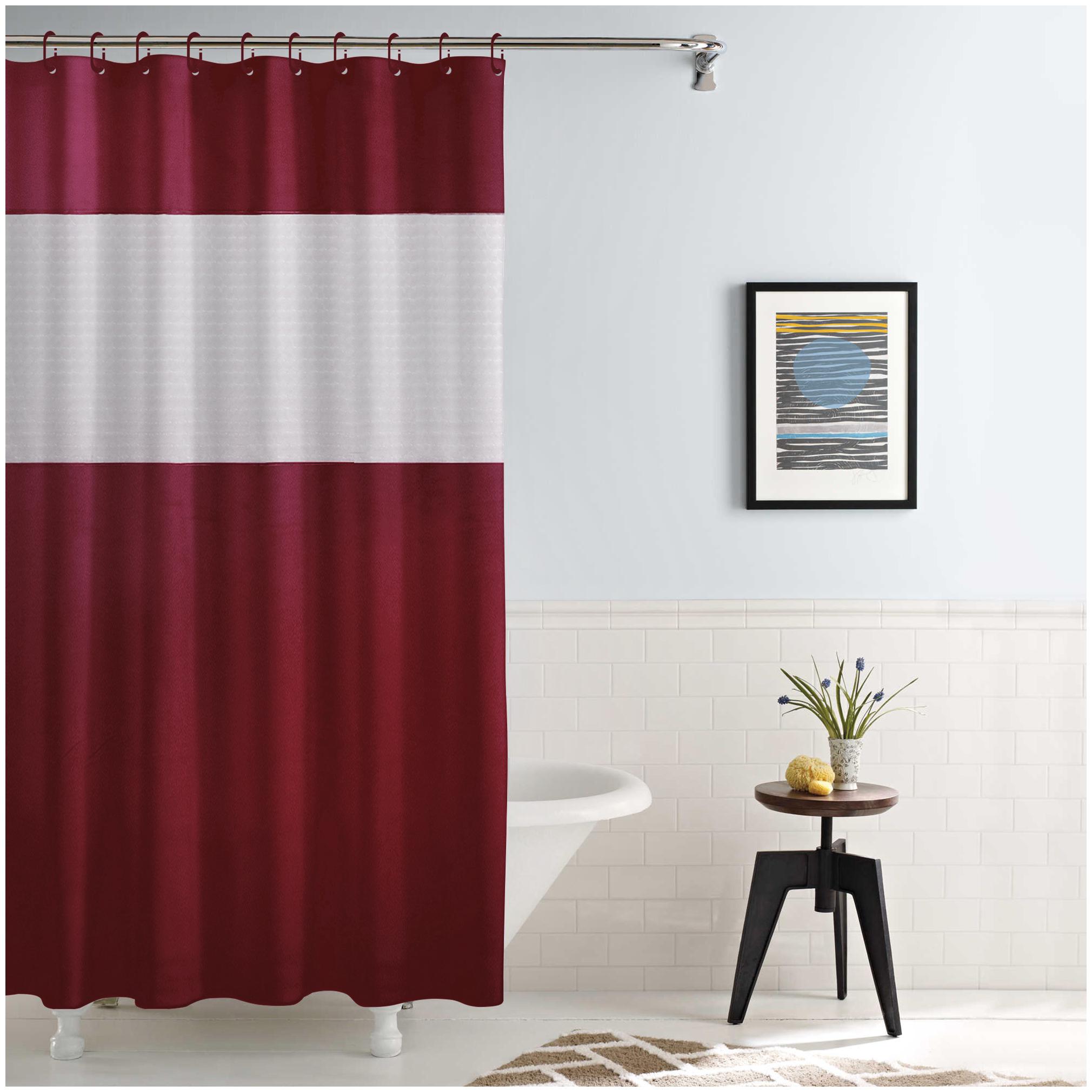 

Story Home PVC Door Semi Transparent Maroon Shower Curtain ( Eyelet Closure Plain )