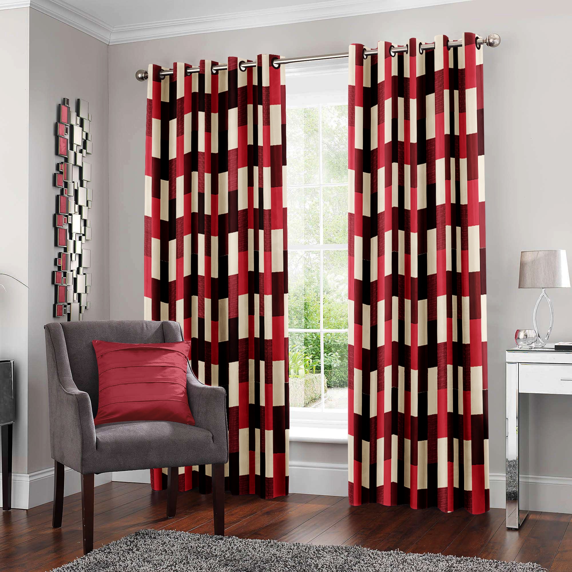 

Story Home Polyester Door Semi Transparent Brown Regular Curtain ( Eyelet Closure Abstract )