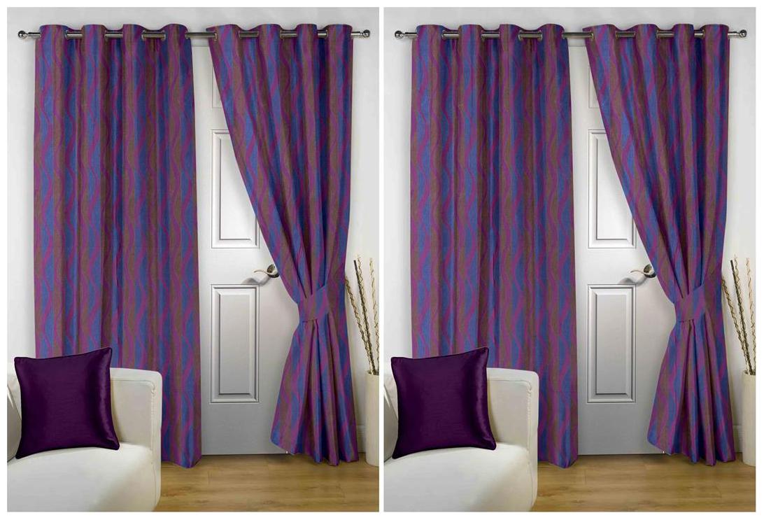 

Story Home 4 Pcs Polyester Nature Door Curtain - 7ft