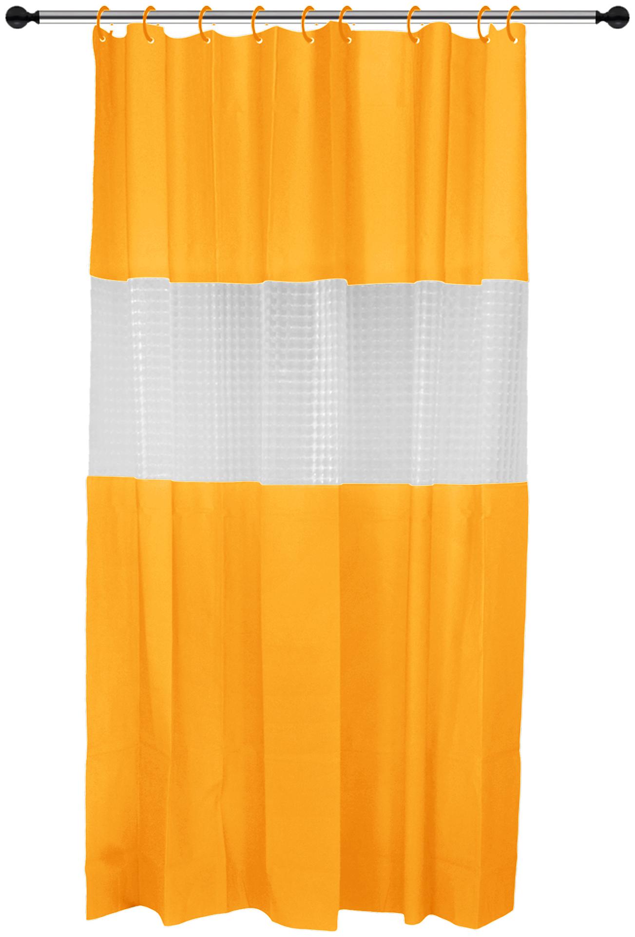 

Story Home PVC Door Semi Transparent Yellow Shower Curtain ( Eyelet Closure Plain )