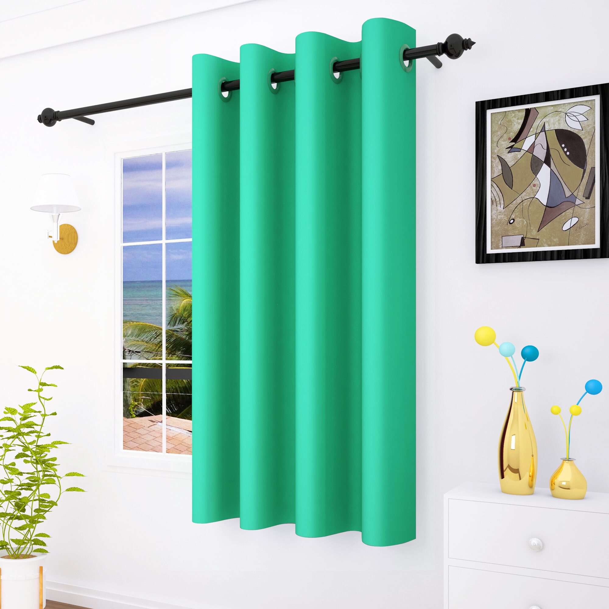 

Story Home 1 Pc Faux Silk Blackout Window Curtain - 5ft