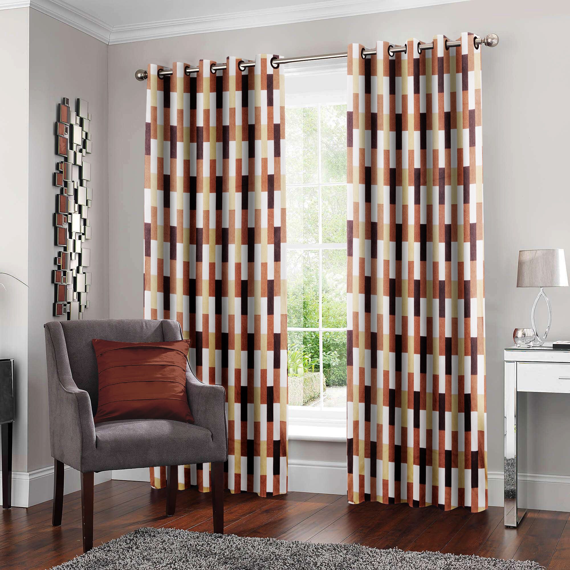 

Story Home Polyester Door Semi Transparent Brown Regular Curtain ( Eyelet Closure Abstract )