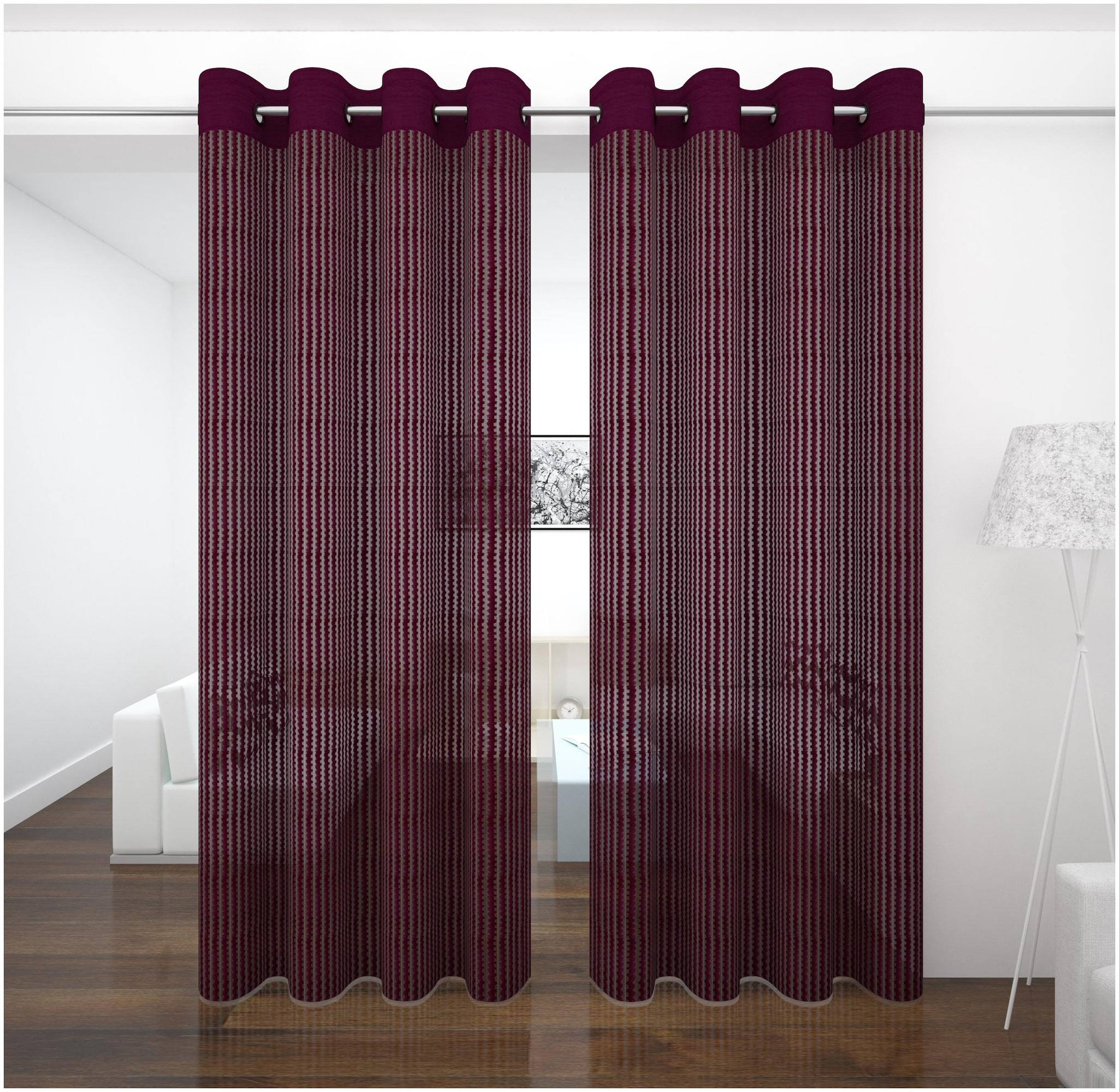 

Story Home 2 Pcs Polyester Aura Long Door Curtains - 9 ft