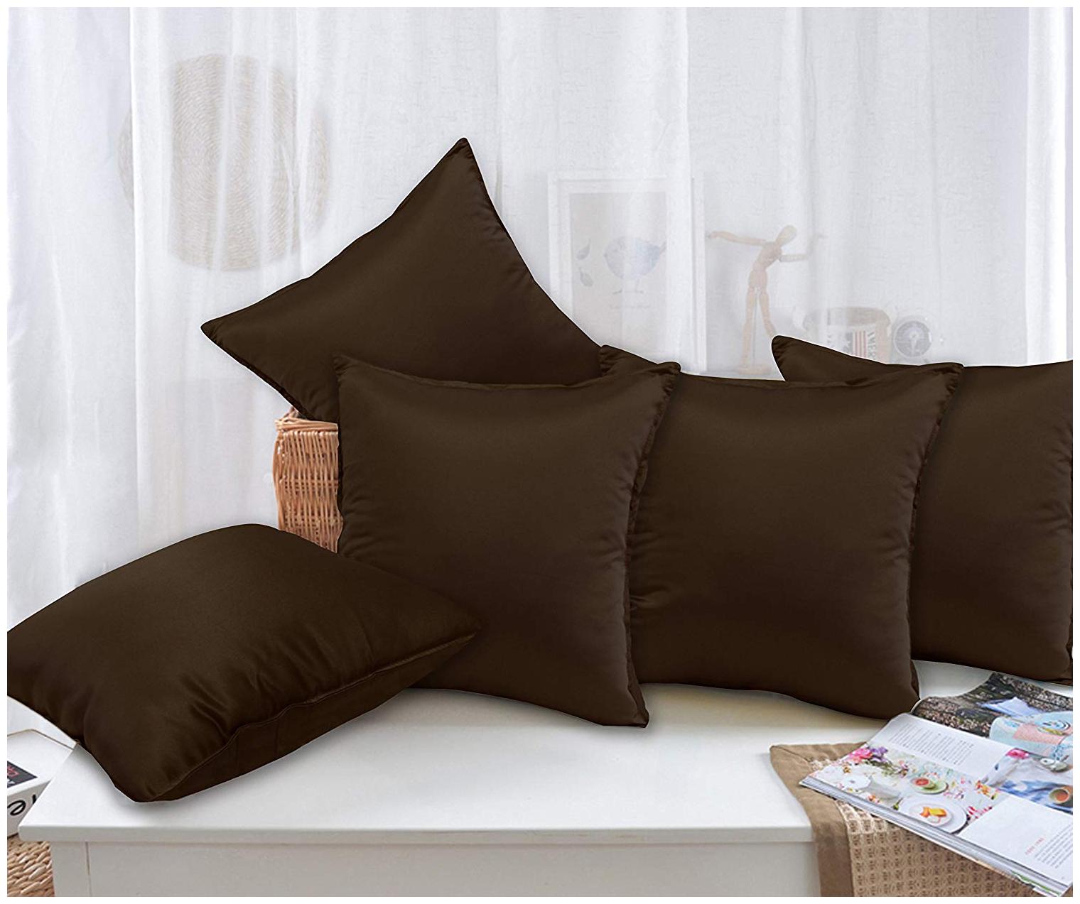 

Story Home Plain Polyester Brown Cushion Cover ( Regular Pack of 5 )