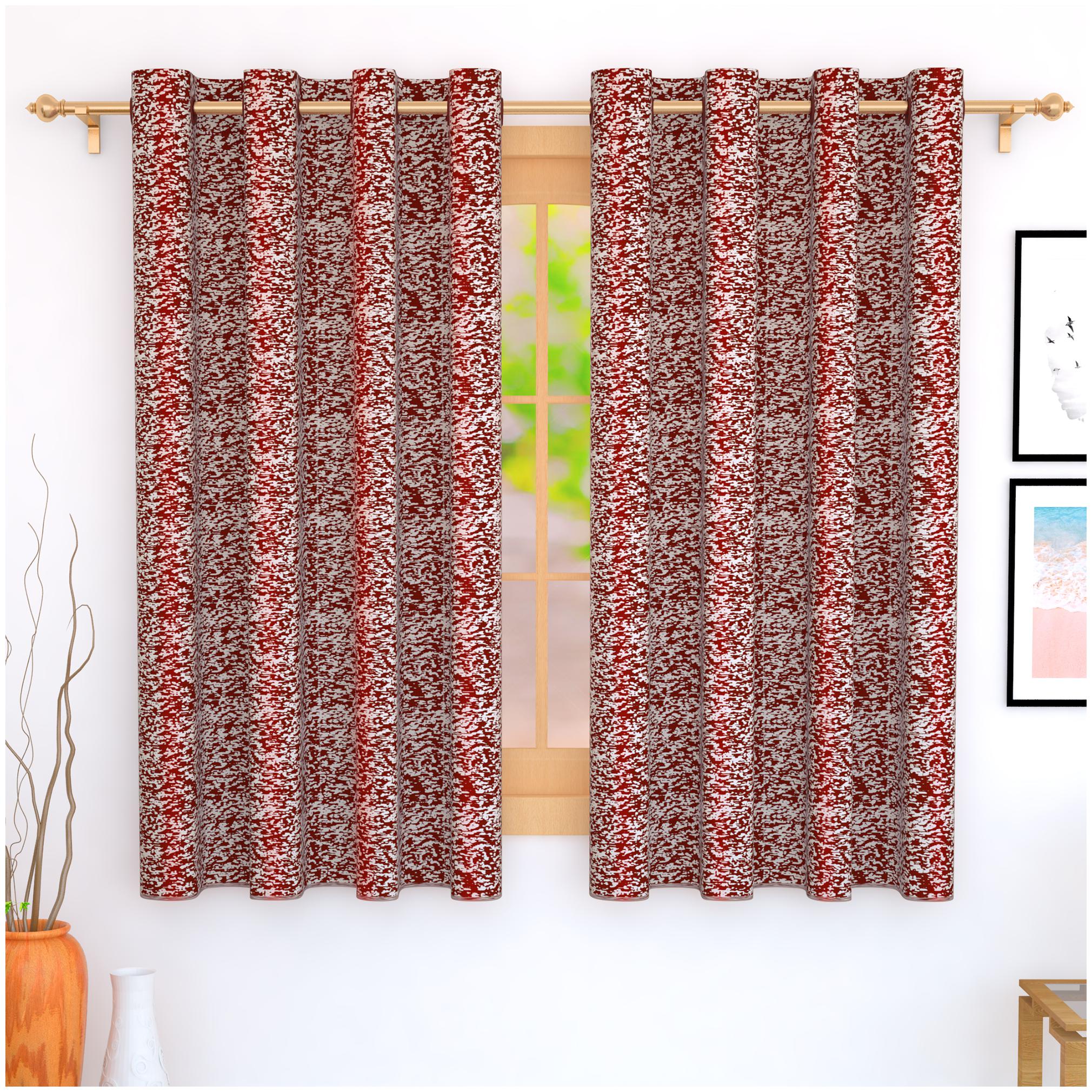 

Story Home Jacquard Window Blackout Red Regular Curtain ( Eyelet Closure Abstract )